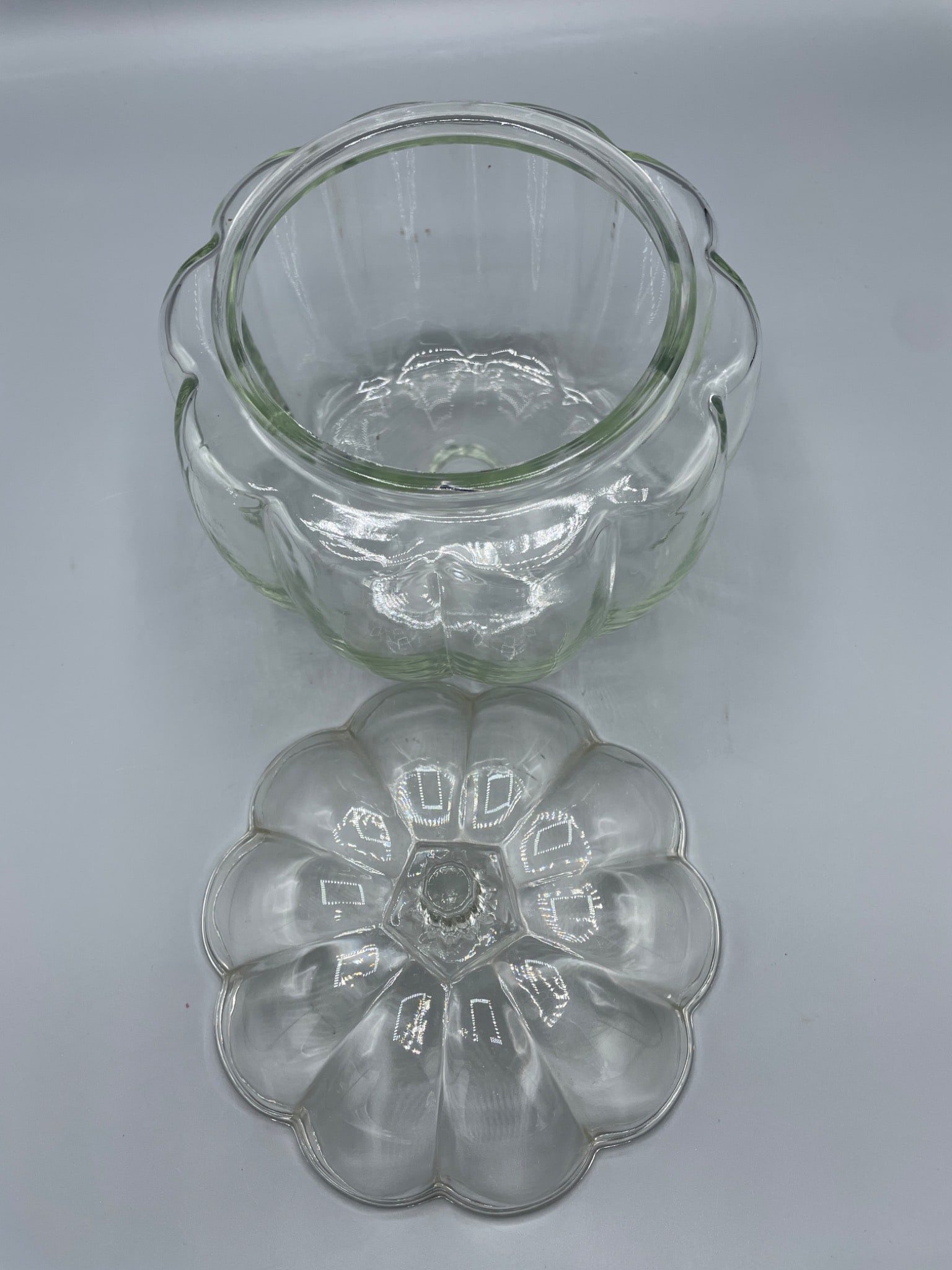 Glass Pumpkin-Shaped Lidded Container with Clear Finish - 3