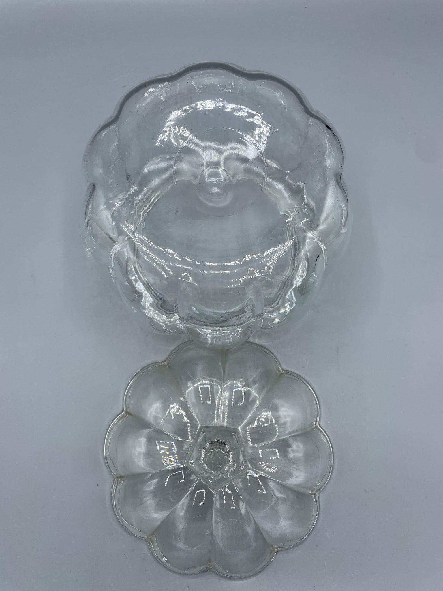Glass Pumpkin-Shaped Lidded Container with Clear Finish - 4