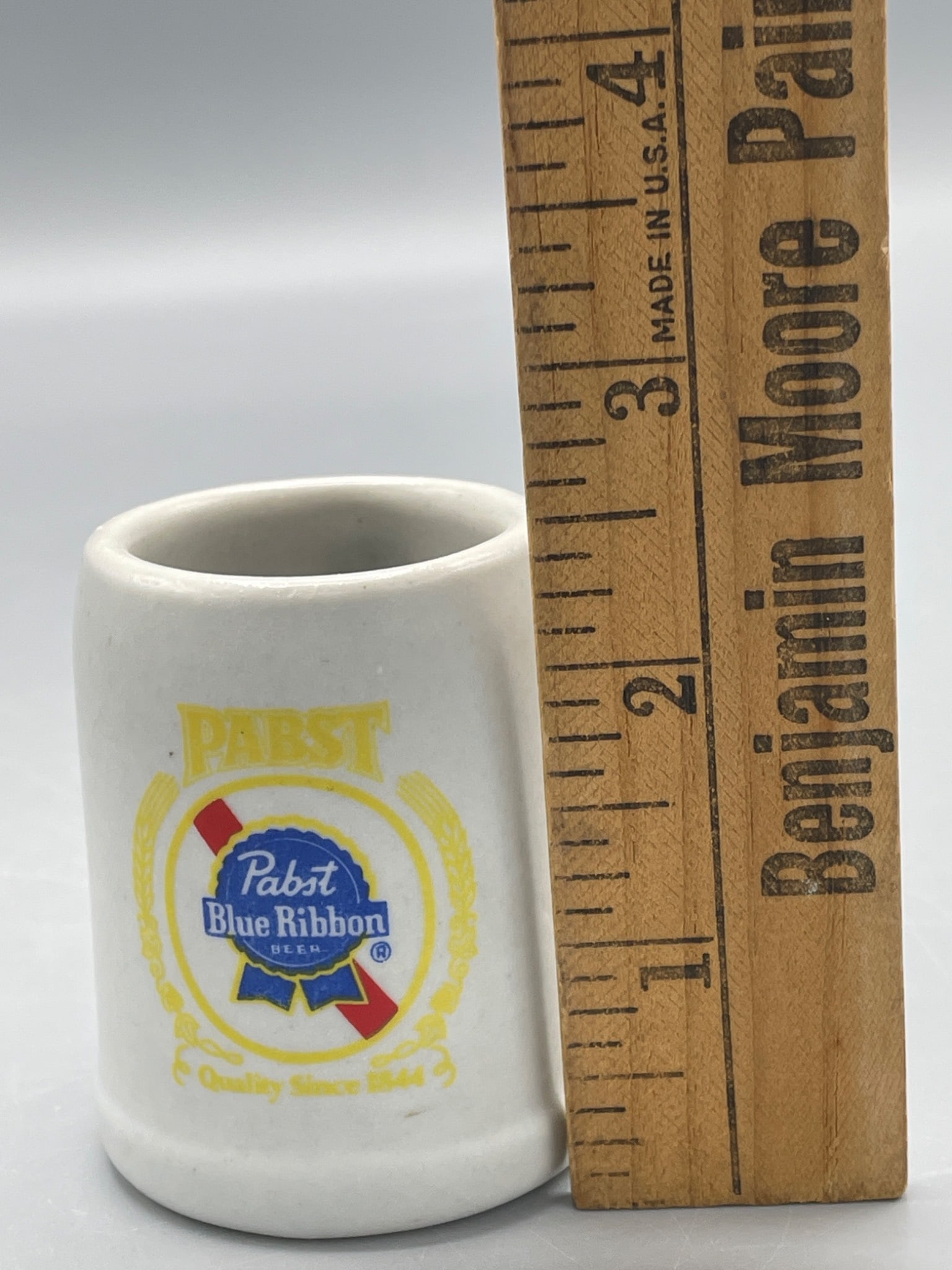 Pabst Blue Ribbon Mini Ceramic Mug With Logo, Approx. 2.5 Inches - 5