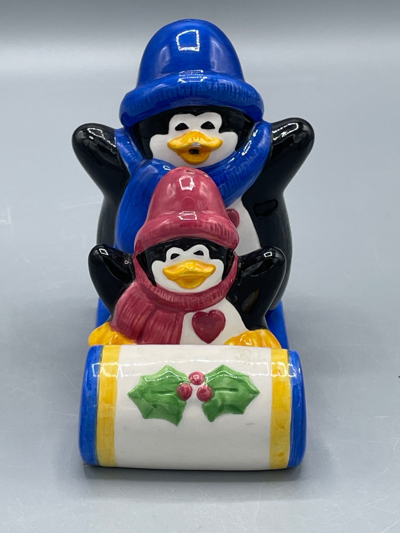 Salt And Pepper Shakers With Penguin Design And Sled Base - 2