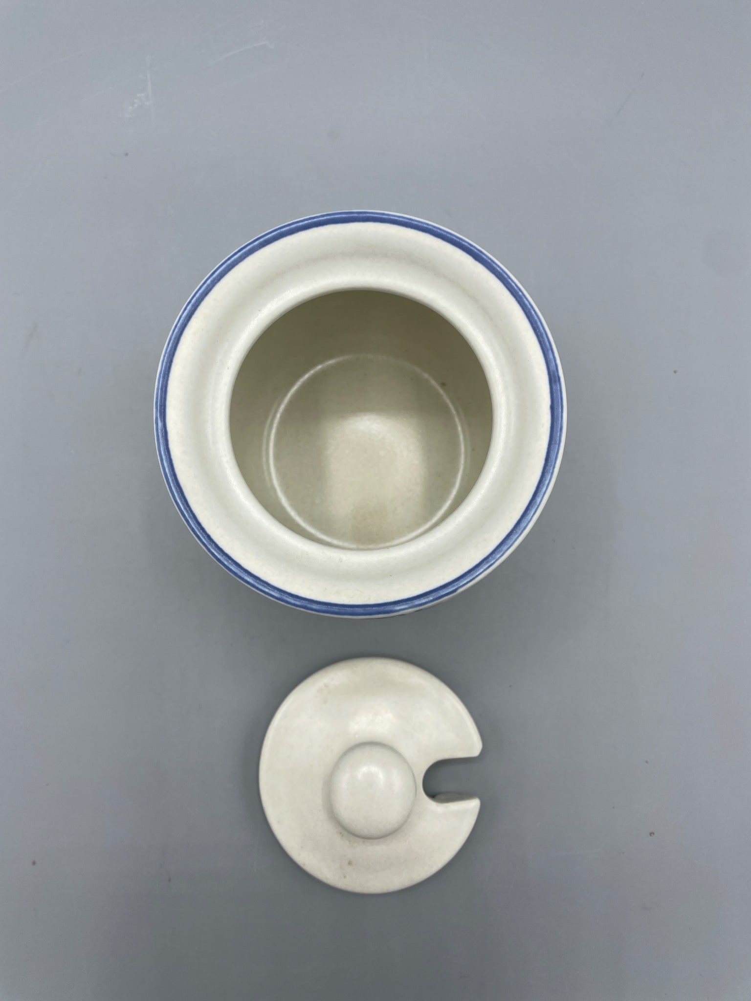 Ceramic Sugar Jar with Lid, Blue Floral Design,Â  - 2
