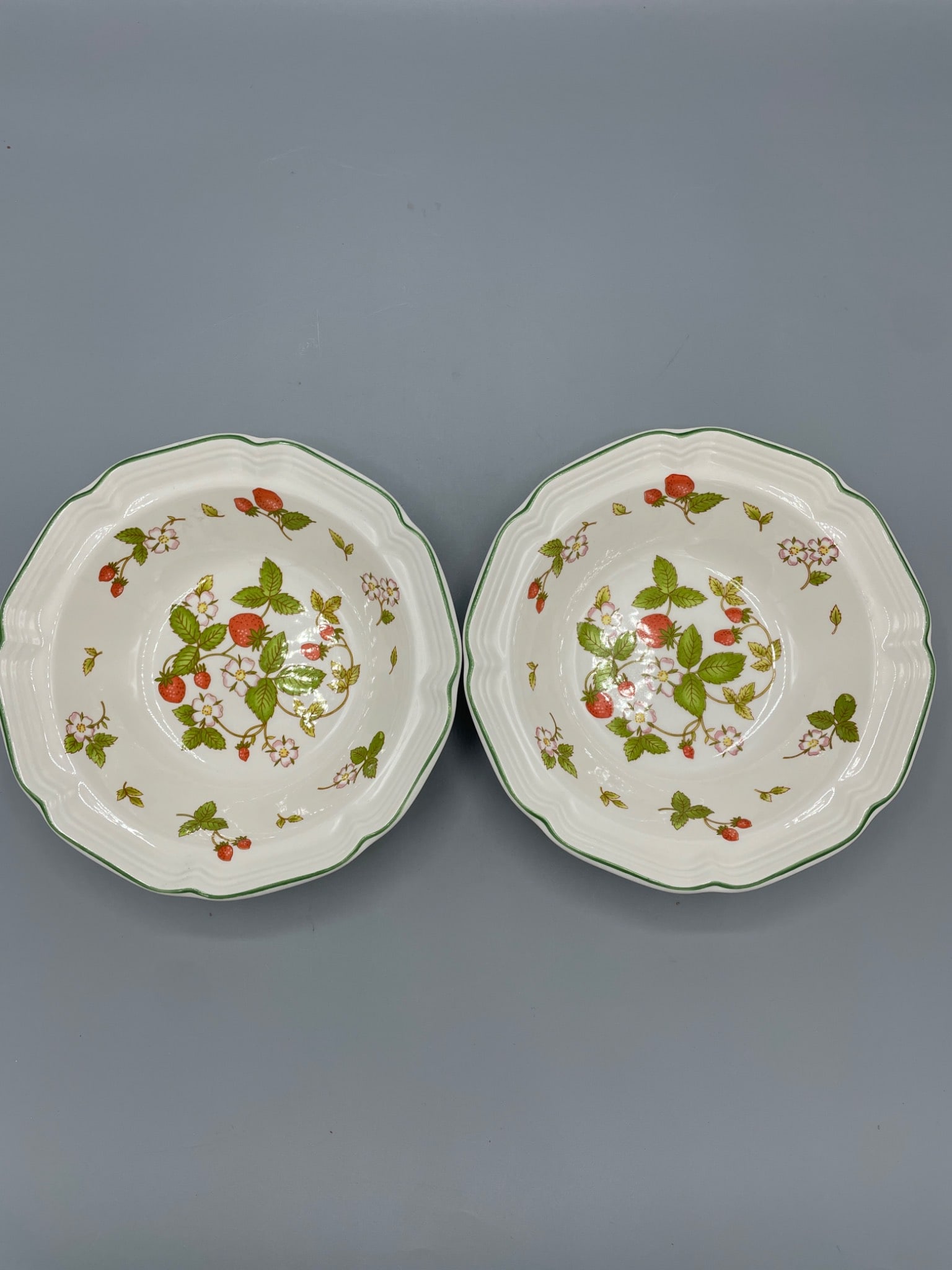 Hankook Fine China Strawberry Pattern Bowls Made in Korea - 2