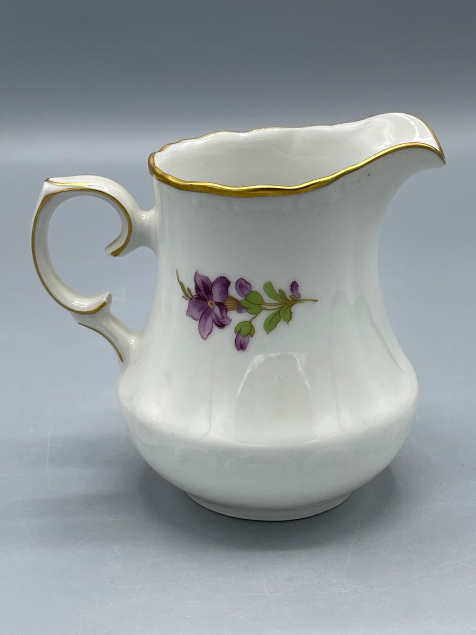 House of Goebel Milk Jug with Floral Design and Gold Trim, Made in West Germany - 2