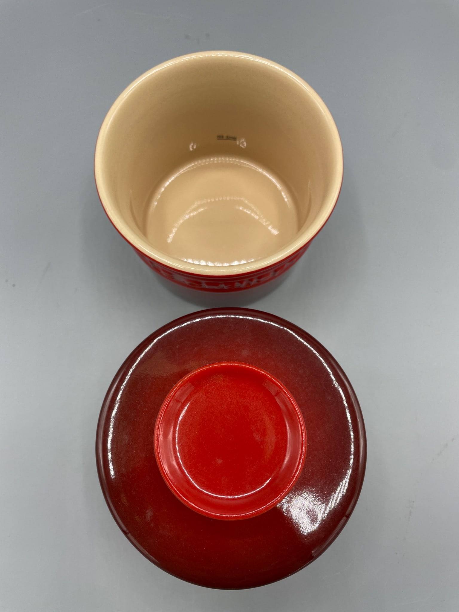 Le Creuset Stoneware Butter Crock in Cerise Red - 2
