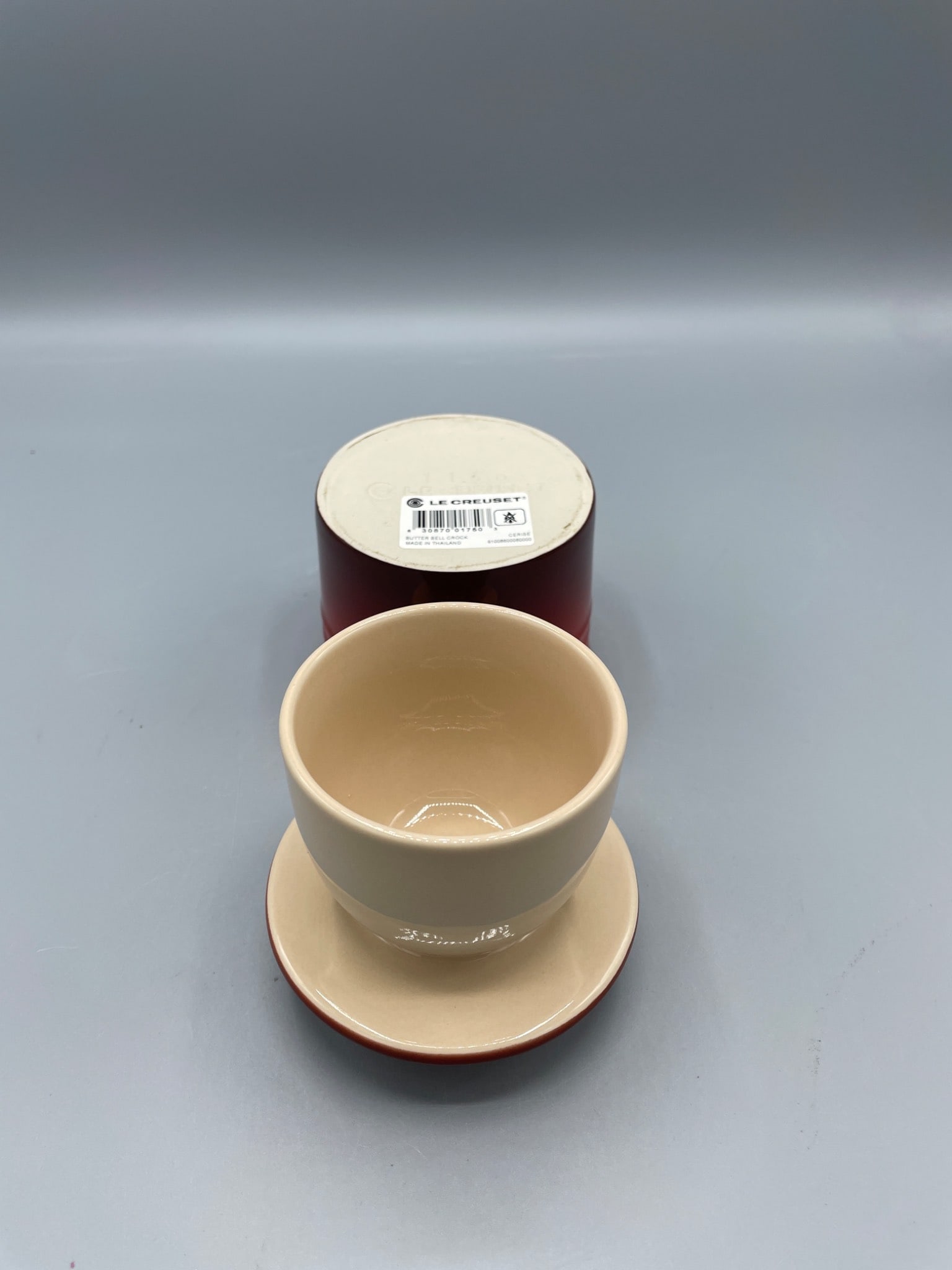 Le Creuset Stoneware Butter Crock in Cerise Red - 3