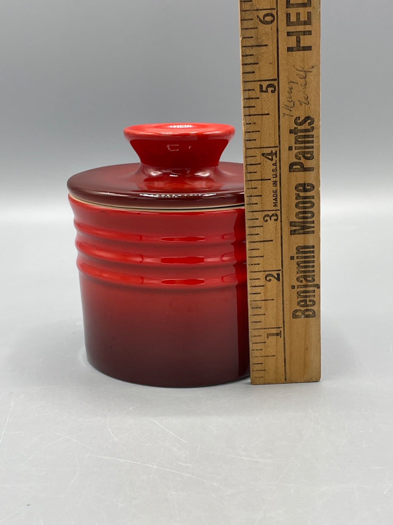 Le Creuset Stoneware Butter Crock in Cerise Red - 5