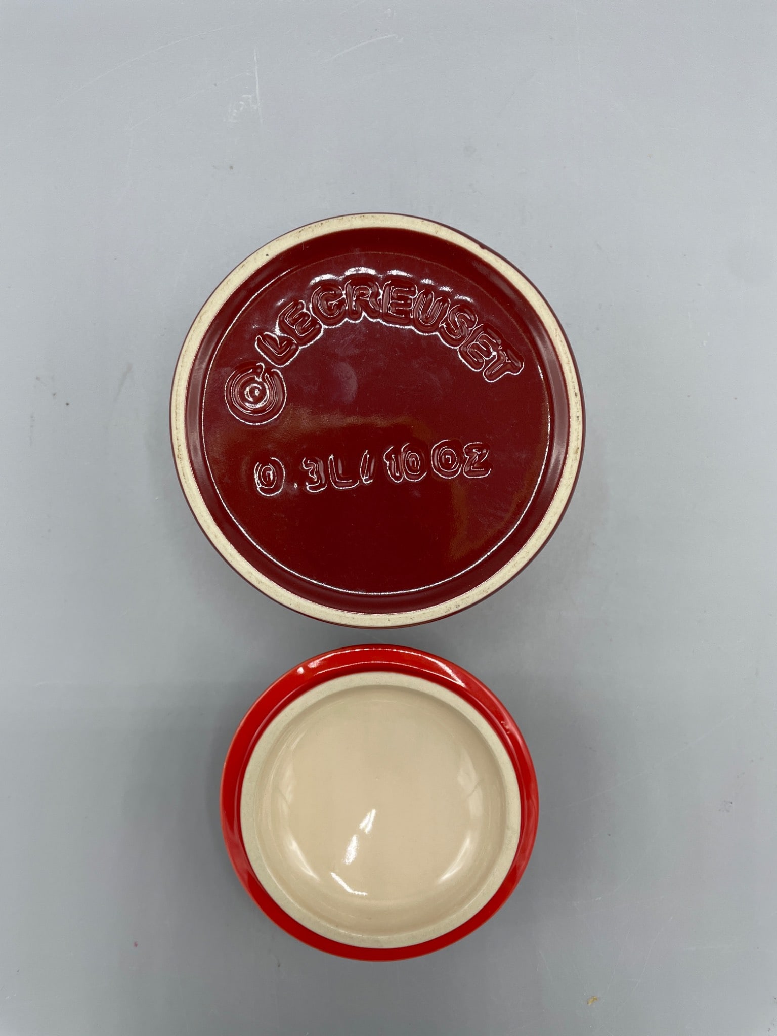 Le Creuset Ceramic Butter Keeper in Red With Lid - 3