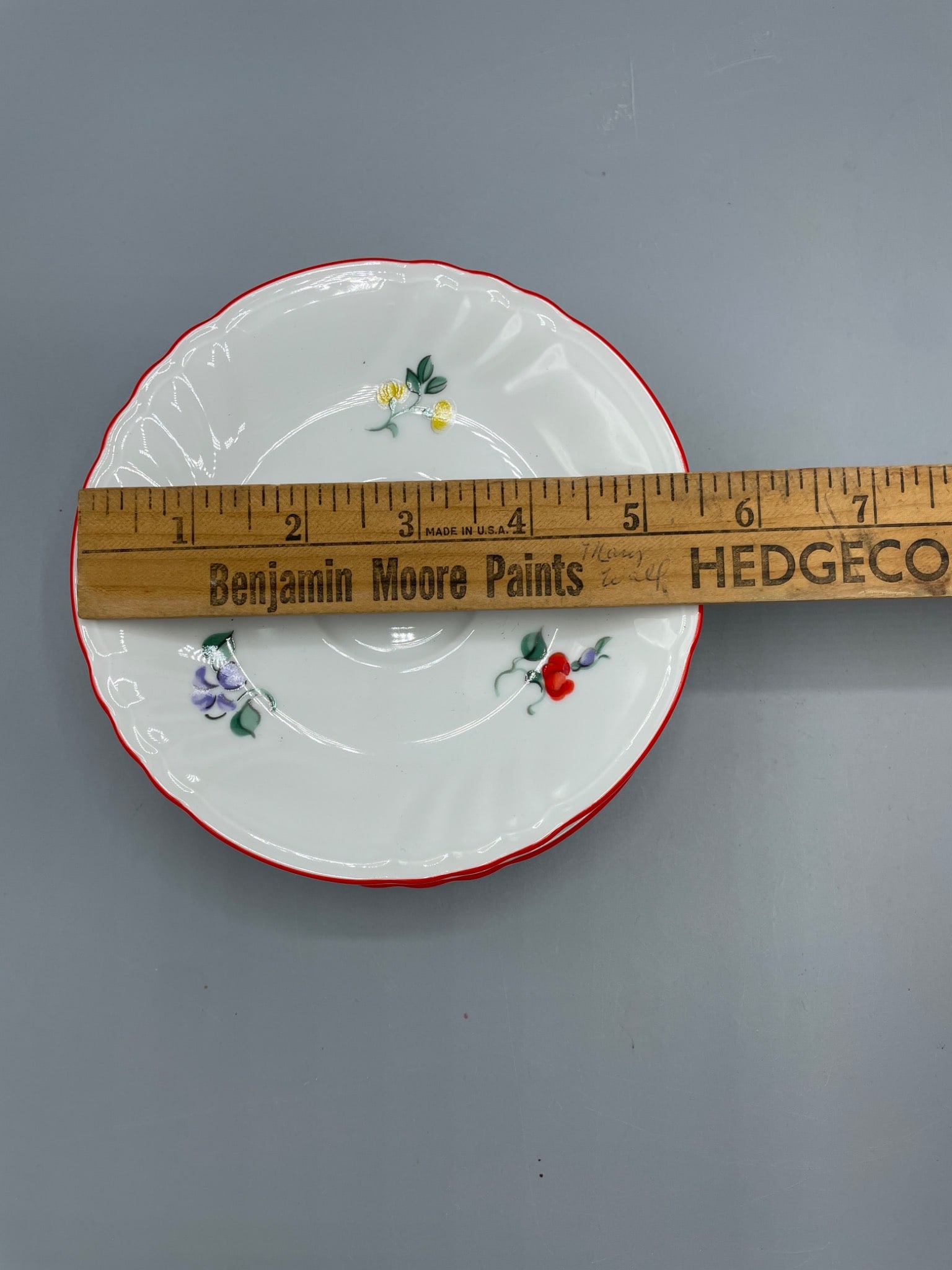 4 Fitz and Floyd Printemps Fine Porcelain Saucers, Made in Japan - 4