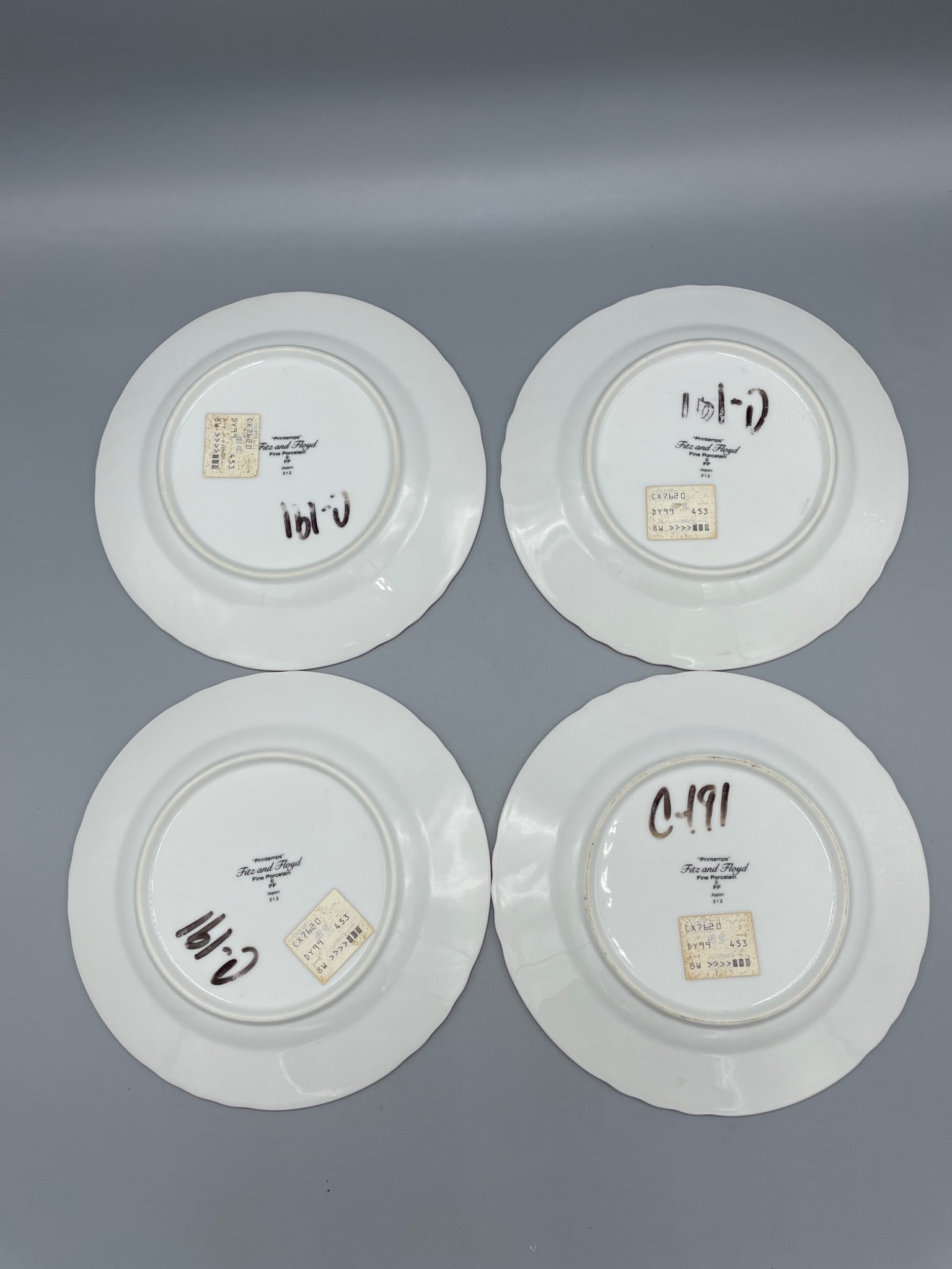 4 Fitz and Floyd 'Printemps' Fine Porcelain Plates, Model 212 - 3