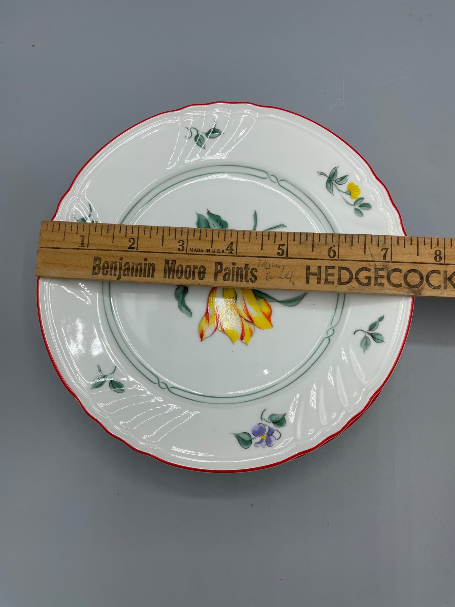 4 Fitz and Floyd 'Printemps' Fine Porcelain Plates, Model 212 - 5