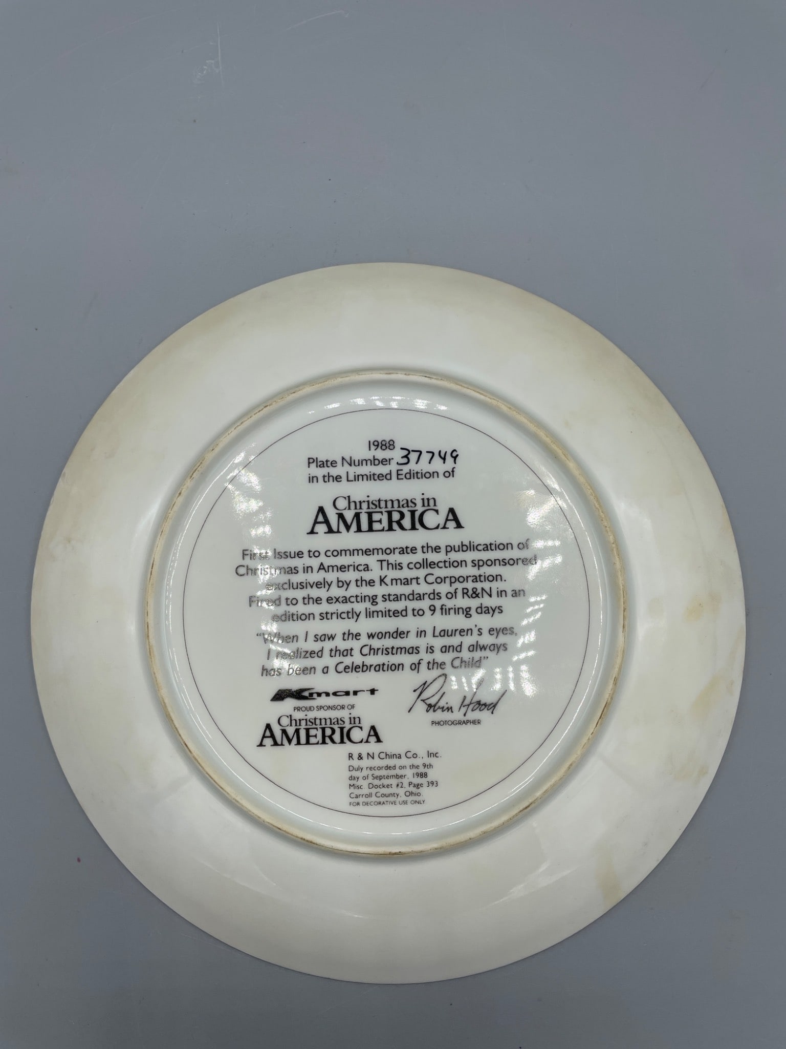 1988 Christmas in America Commemorative Collector Plate by Kmart - 3
