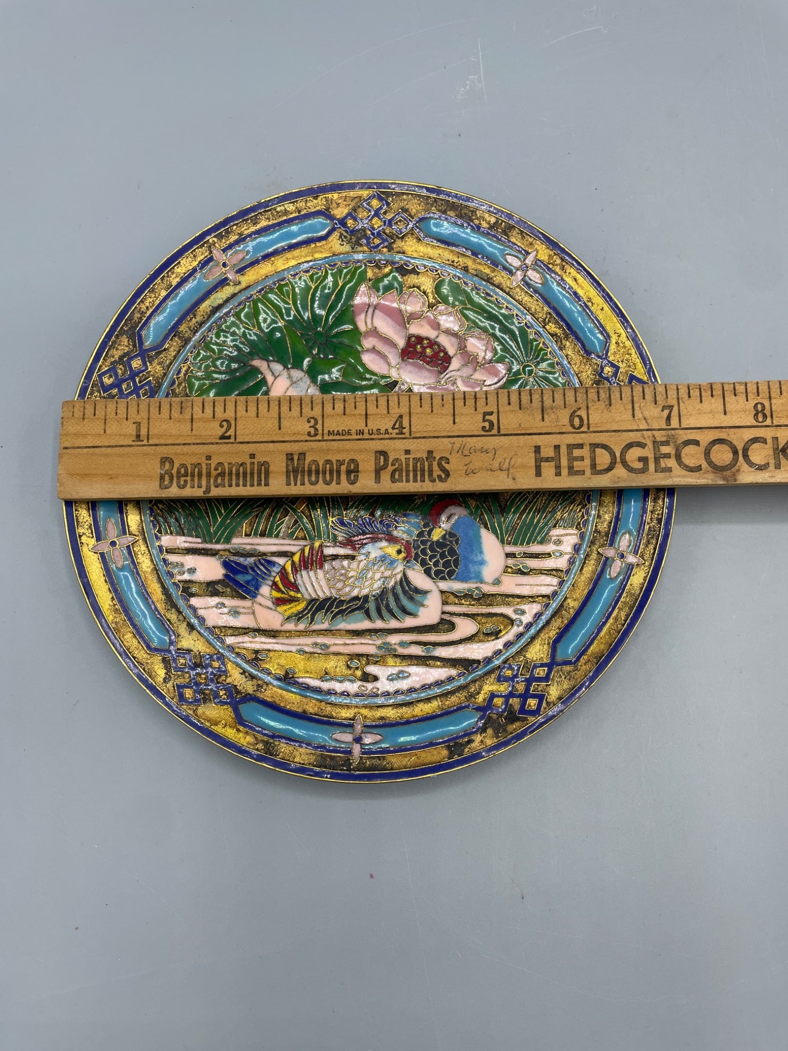 1990 Mou-Sien Tseng 'Fidelity' Cloisonne Collector Plate - 5
