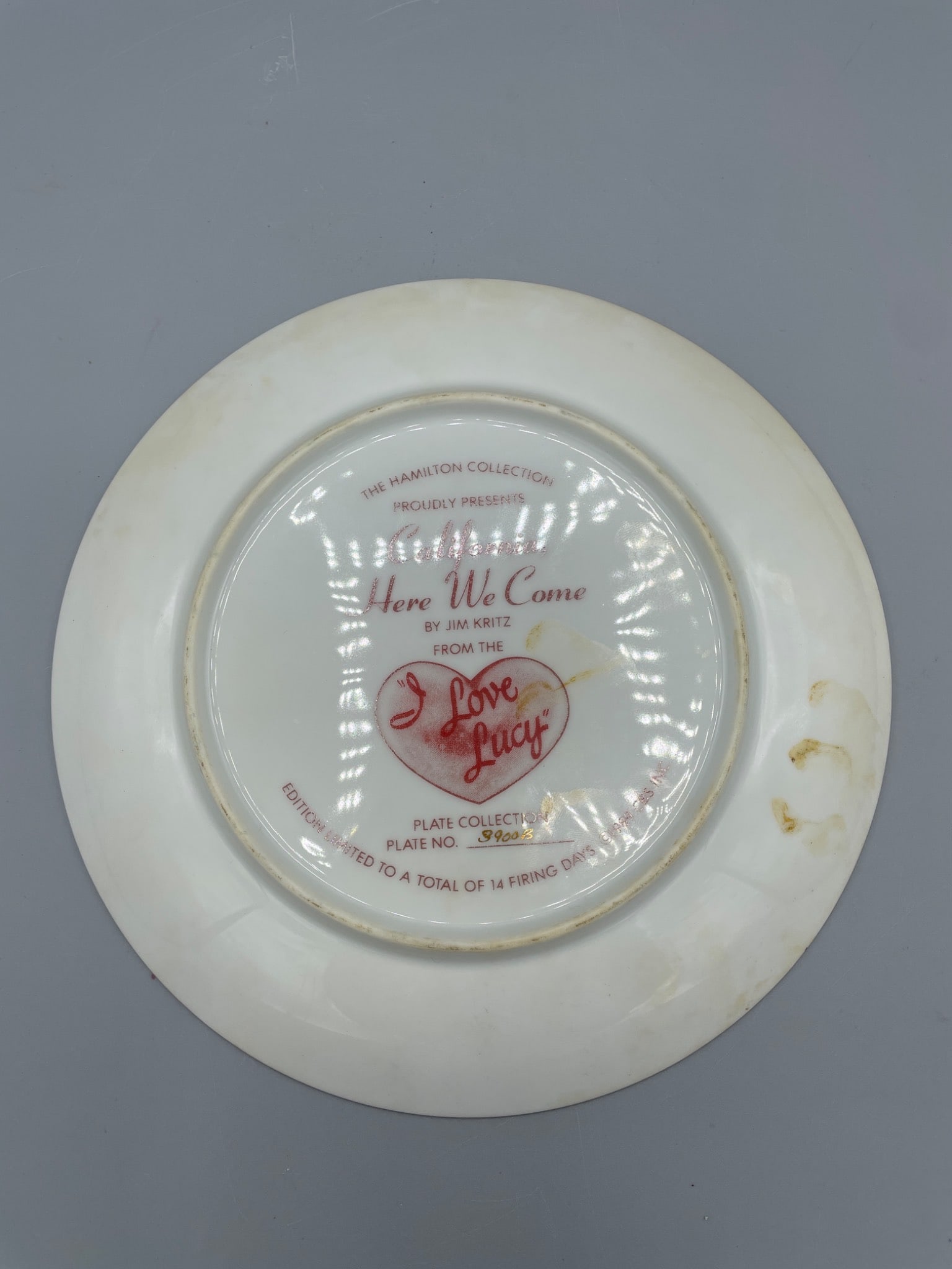 1996 'California, Here We Come' Hamilton Collection Plate From I Love Lucy - 3