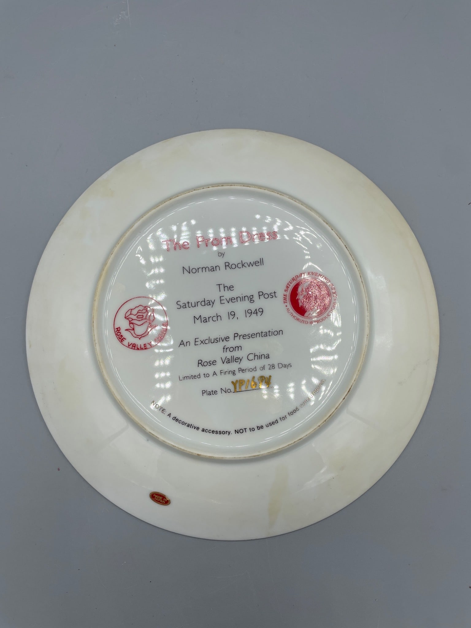 Norman Rockwell 'The Prom Dress' Collector Plate by Rose Valley China - 3