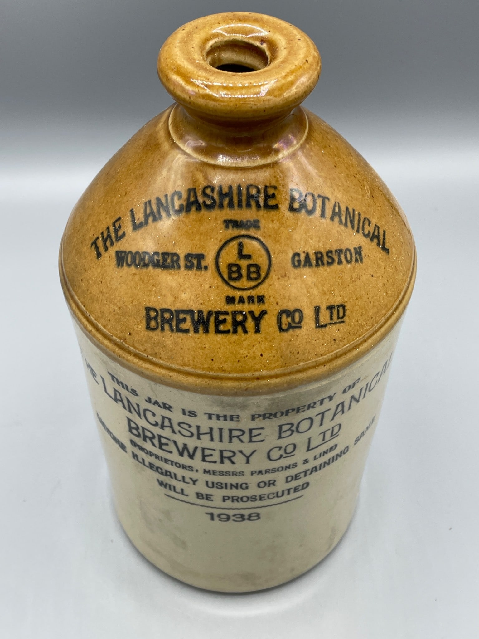 Lancashire Botanical Brewery Co. Ltd. Ceramic Jug, 1938 - 2