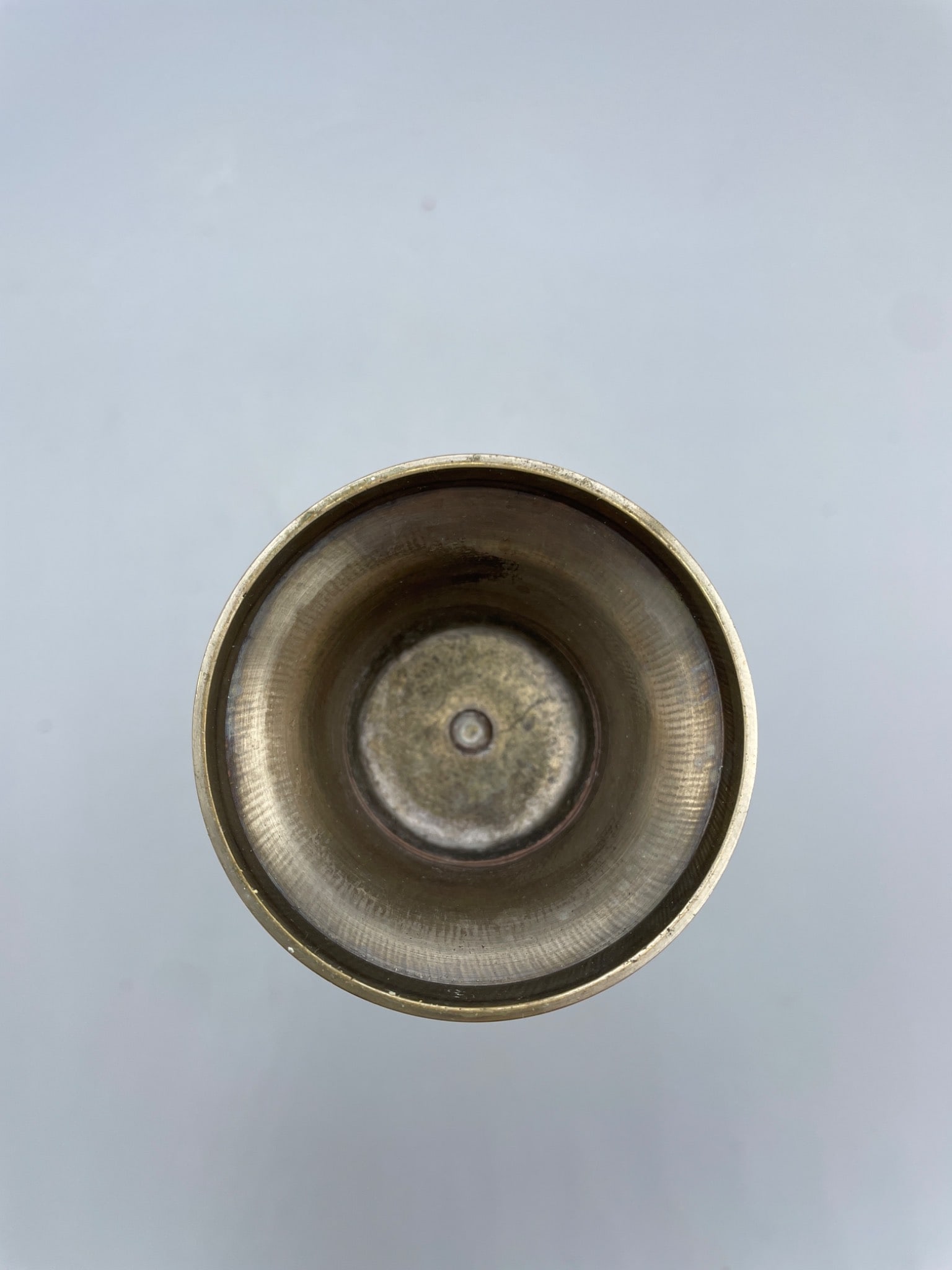 Metal Vase With Flared Rim and Pedestal Base, Approximately 8 Inches Tall - 4