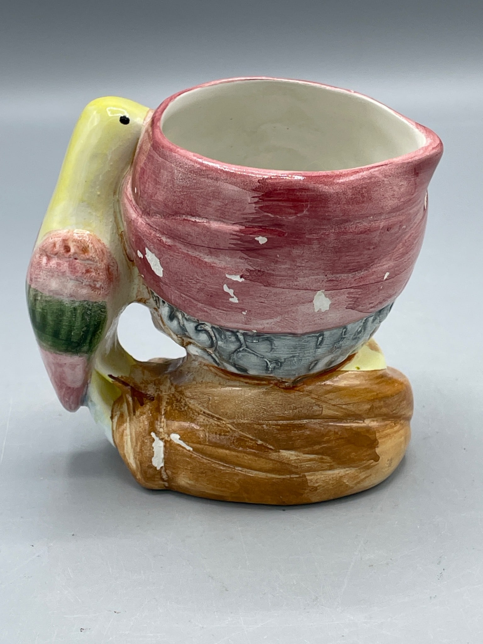 Ceramic Toby Pirate-Themed Mug with Parrot Handle, Approximately 4.5 Inches Tall - 2