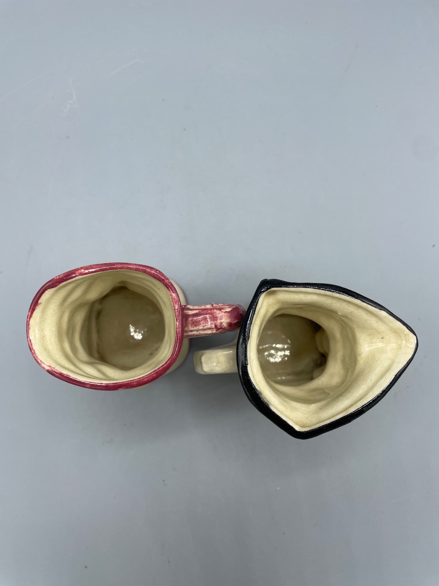 Made-In-Japan Ceramic Toby Pitcher Mugs with Hand-Painted Details - 4