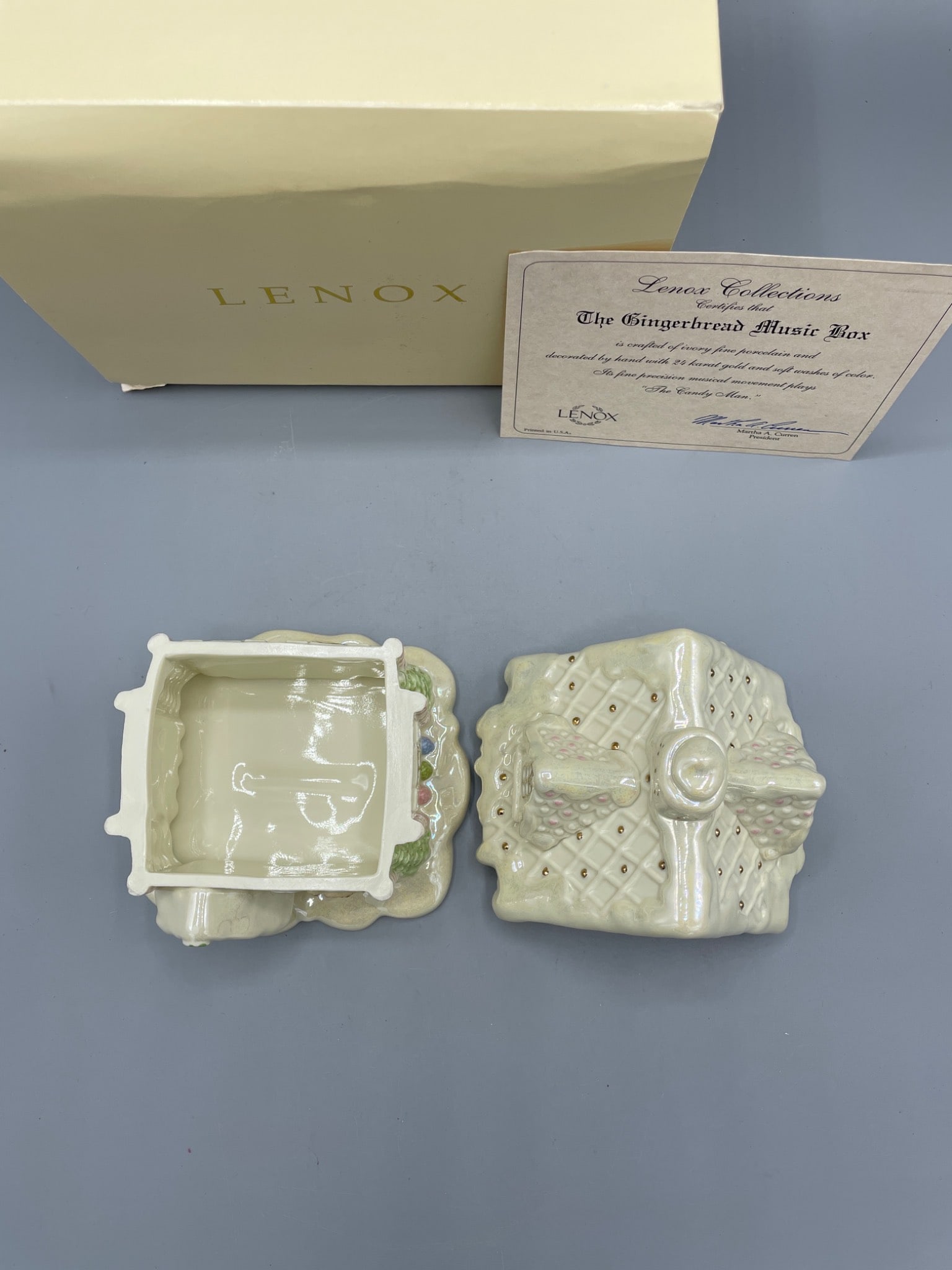 Lenox The Gingerbread Music Box, Handcrafted Porcelain, 2000 - 5