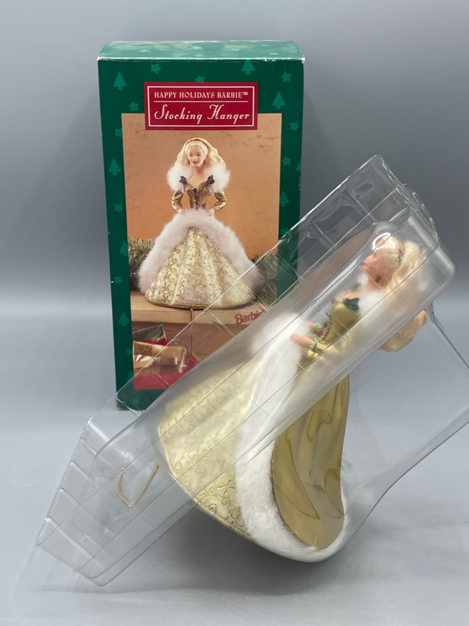 Happy Holidays Barbie Stocking Hanger with Original Box - 2