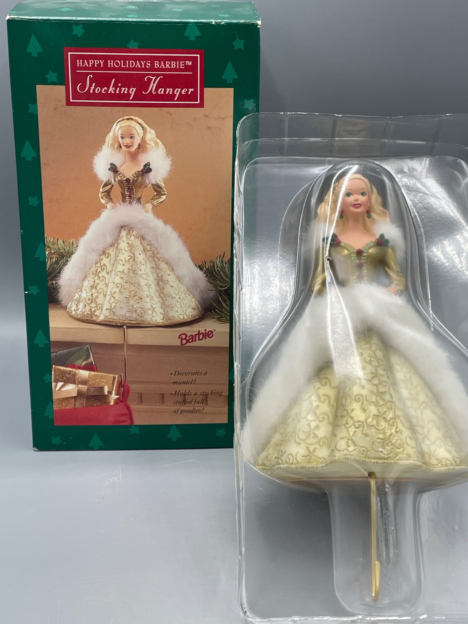 Happy Holidays Barbie Stocking Hanger with Original Box - 4