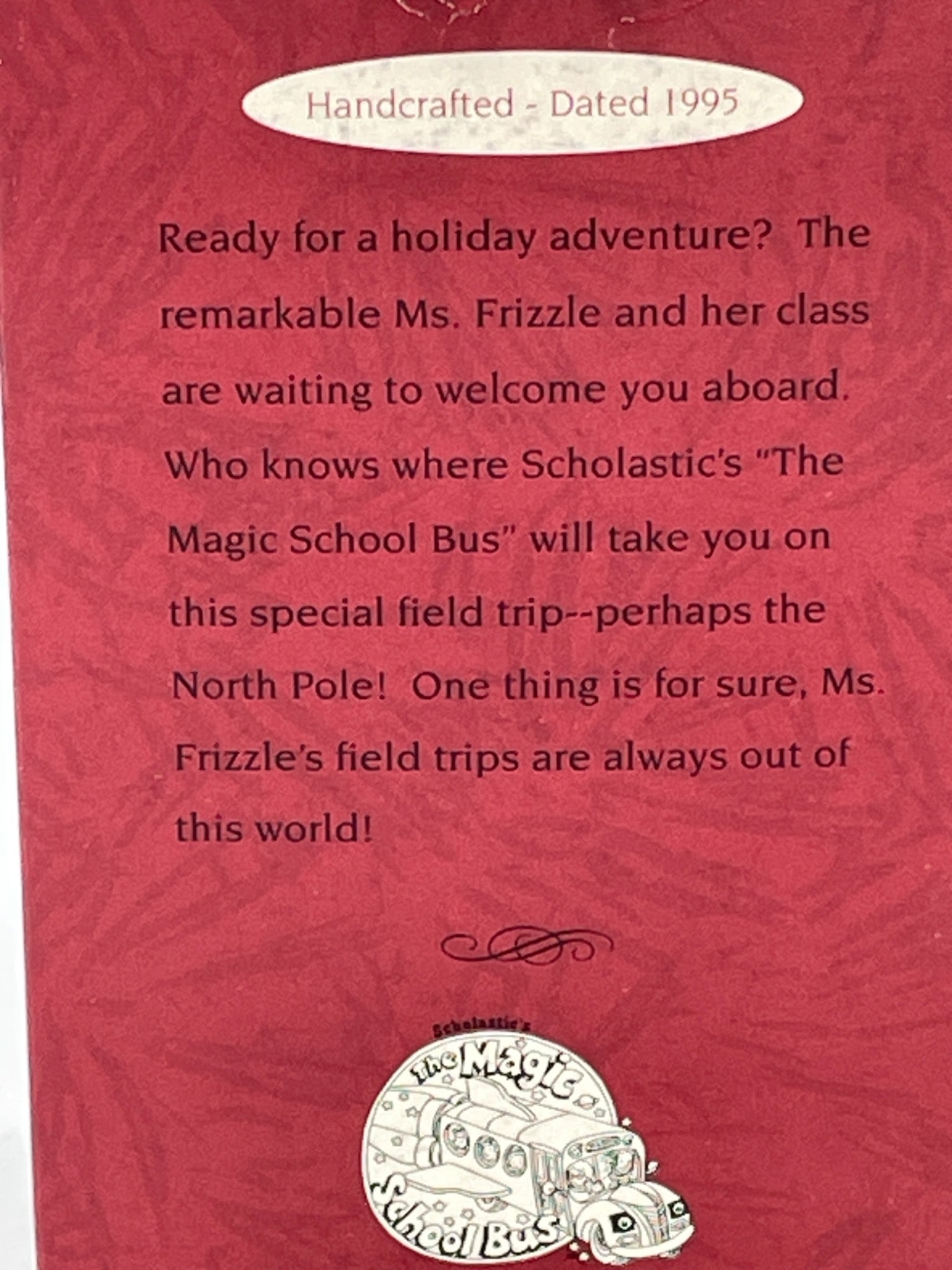 1995 Hallmark Ornament: The Magic School Bus with Ms. Frizzle - 3