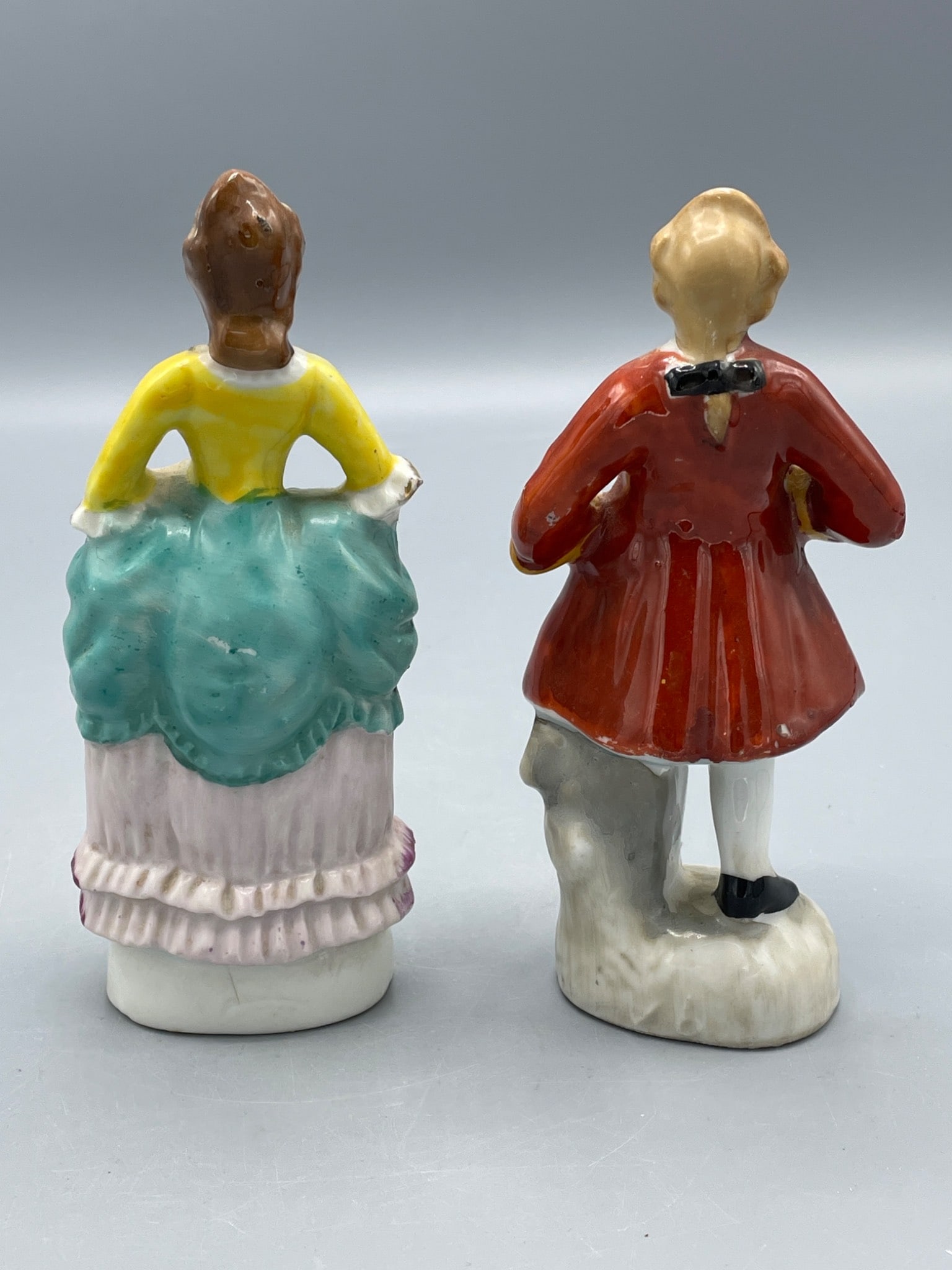 Handpainted Japan Ceramic Figurines Depicting 18th Century-Style Couple - 2