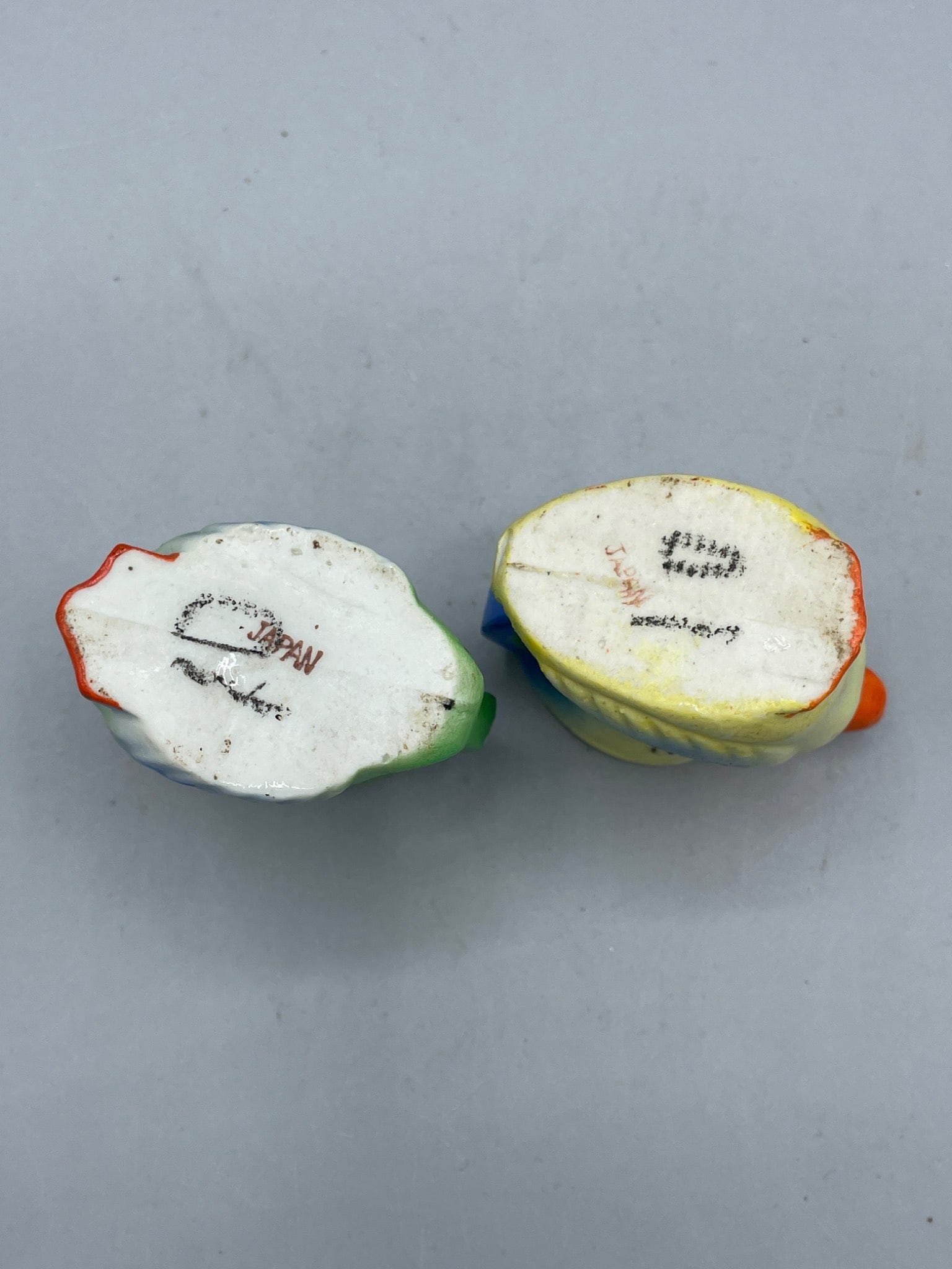 Ceramic Bird-Shaped Miniature Pitchers, Hand-Painted, Signed - 4