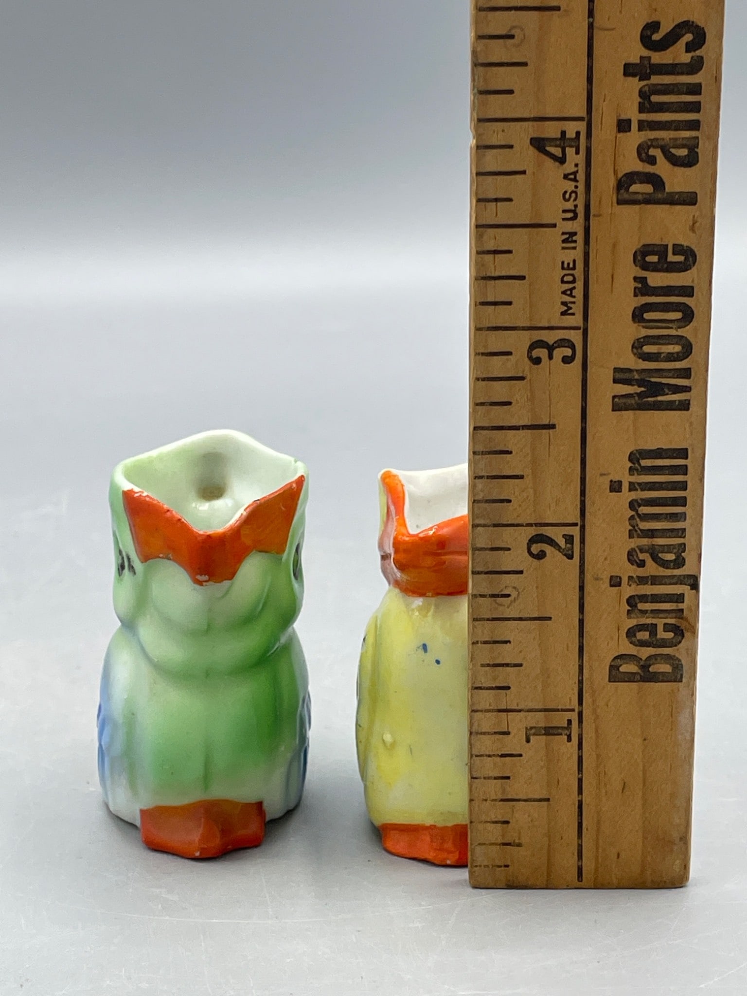 Ceramic Bird-Shaped Miniature Pitchers, Hand-Painted, Signed - 5