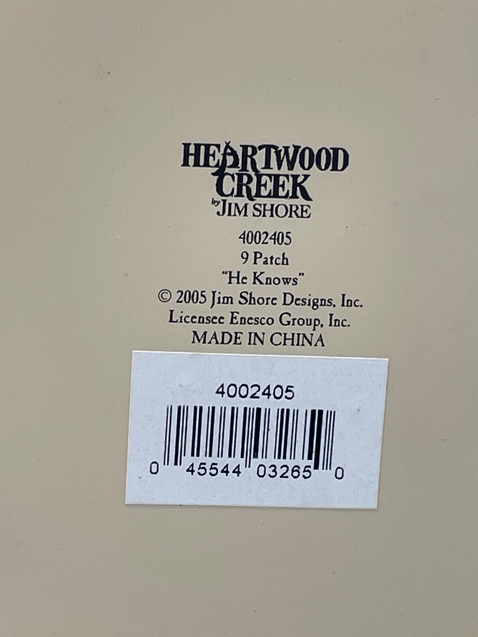 Heartwood Creek by Jim Shore 4002405 "He Knows" 9 Patch 2005 Figurine - 6