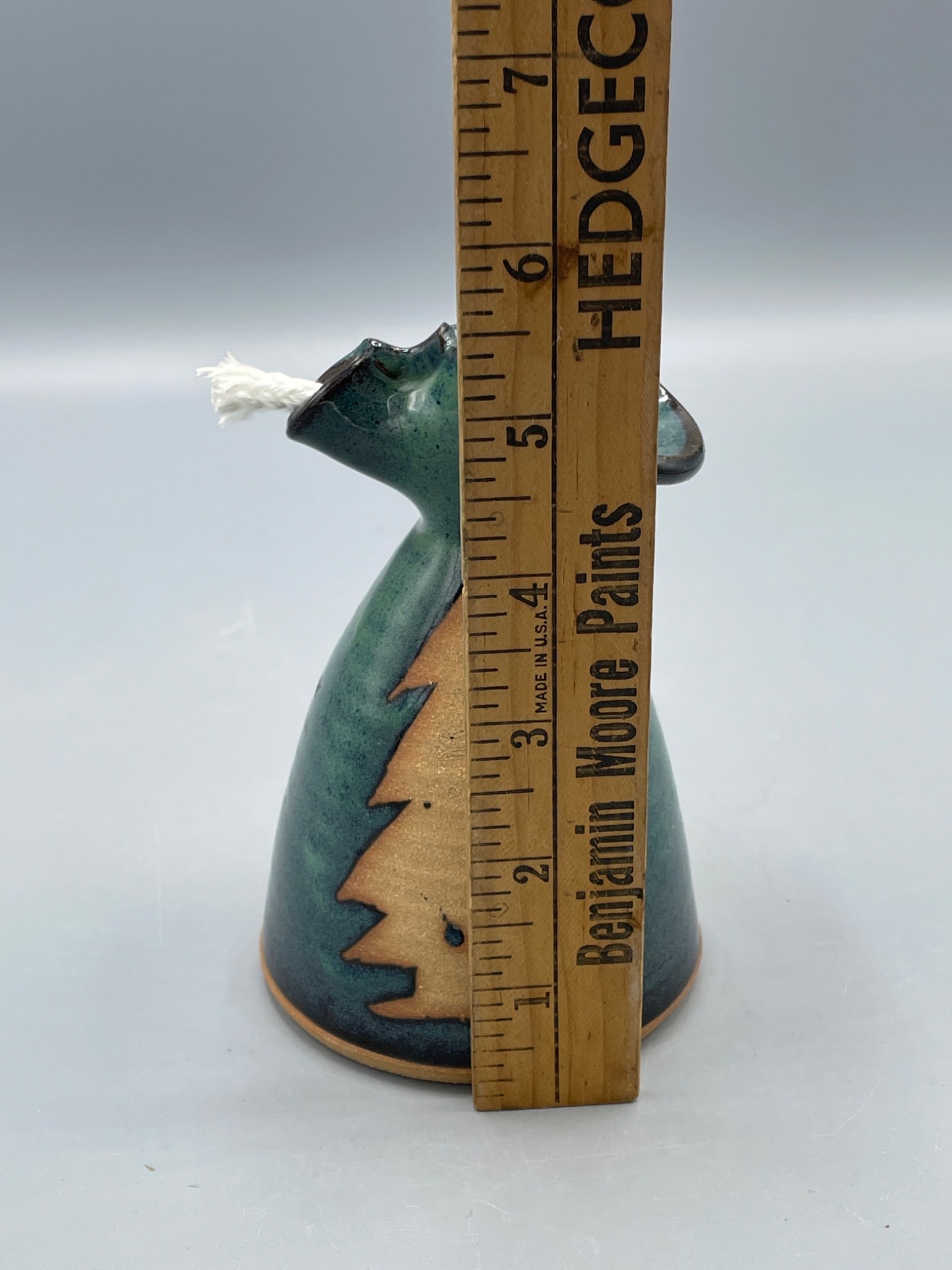 Handcrafted Ceramic Oil Lamp with Tree Cutout Design and Signed Base - 5