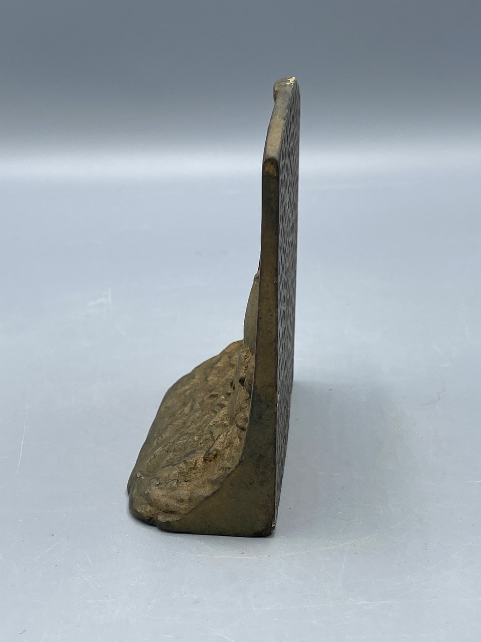 Cast Metal Bookend With Ship Design, Approximately 5 Inches Tall - 2