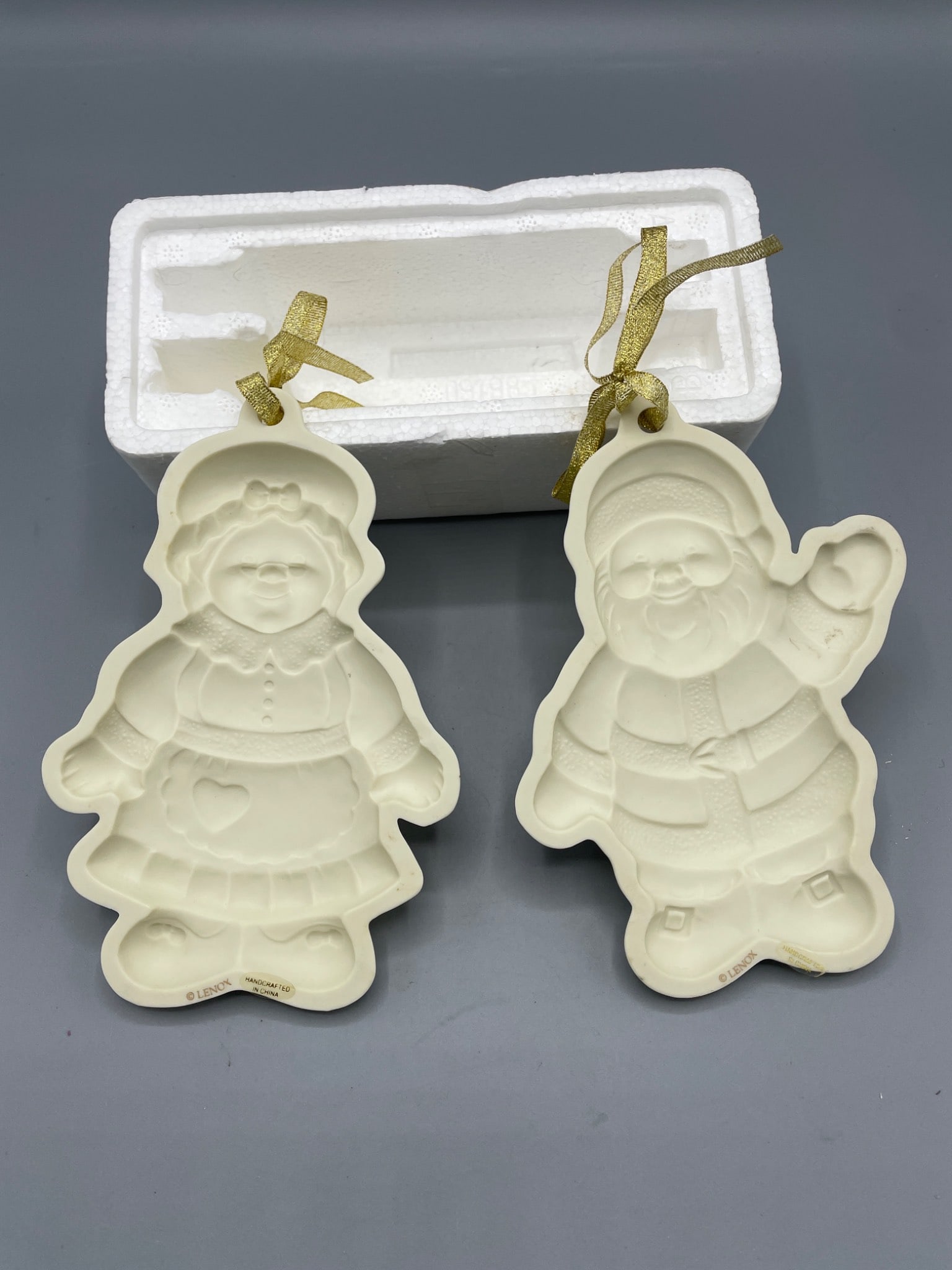 Lenox Santa and Mrs. Claus Ceramic Ornaments Set Of Two - 2