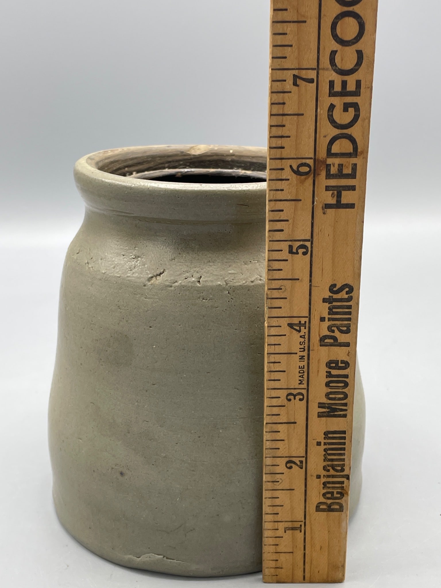 Stoneware Crock with Rounded Body and Unglazed Bottom - 5