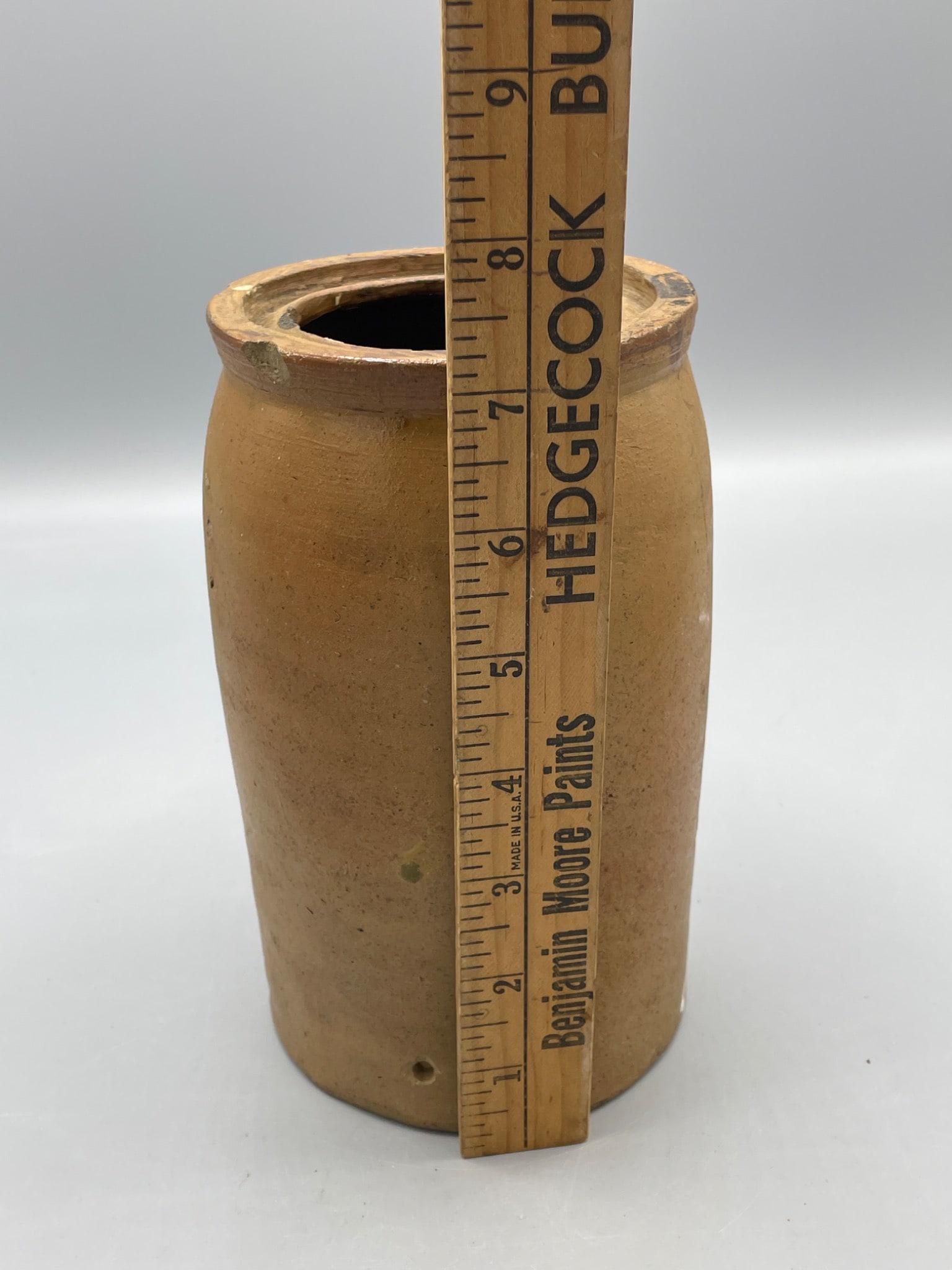 Stoneware Crock Jar, Tan Finish, Approx. 8 Inches Tall - 5