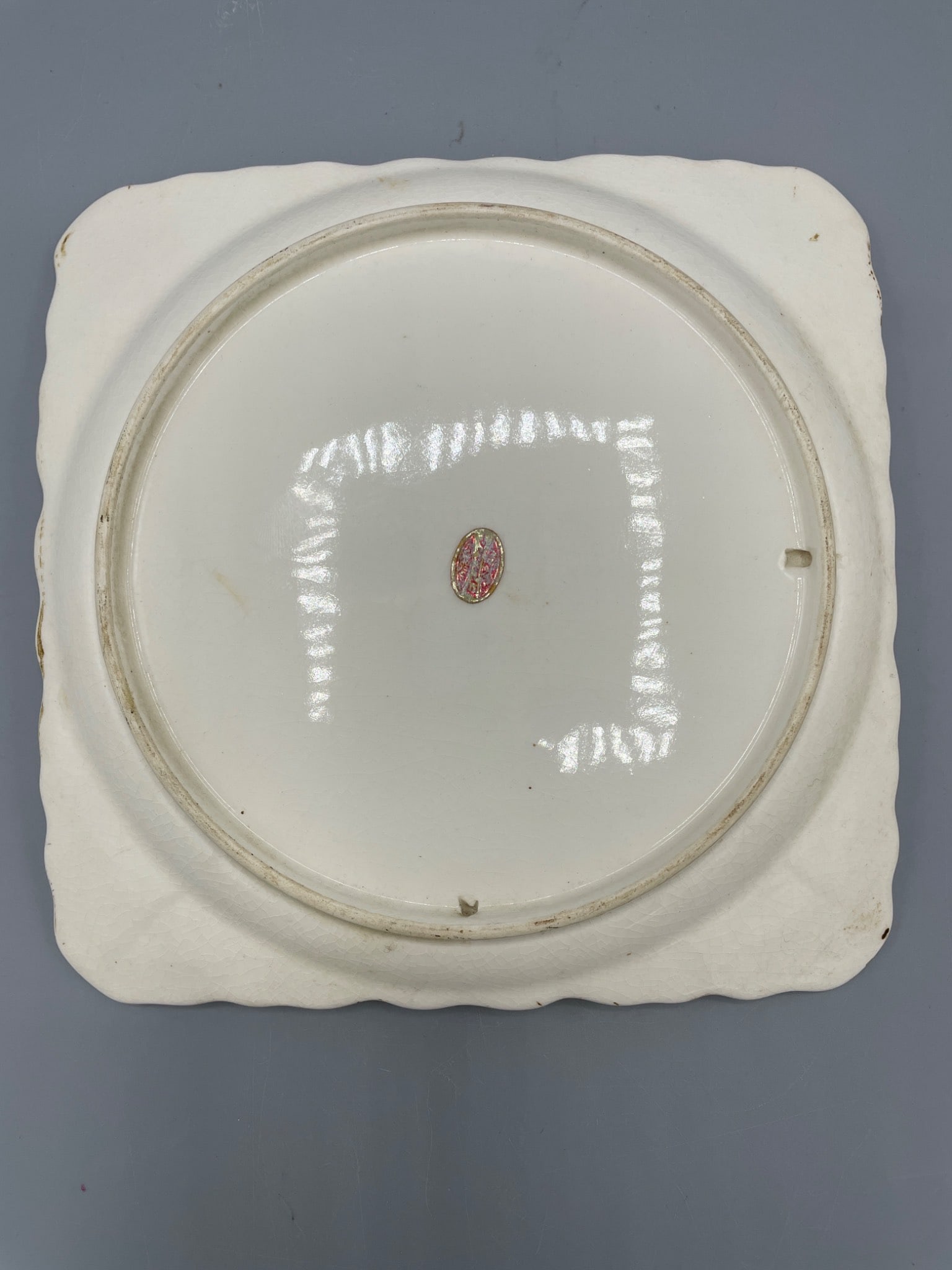 Hand-Painted Square Ceramic Plate with Landscape Design - 4