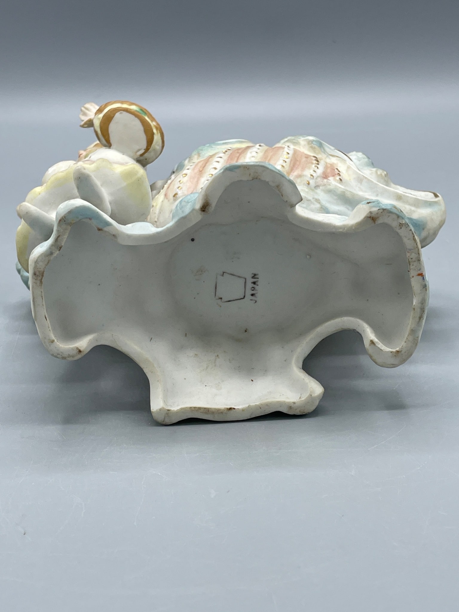 Ceramic Figurine-Style Dish with Woman Figure, Marked Japan - 4