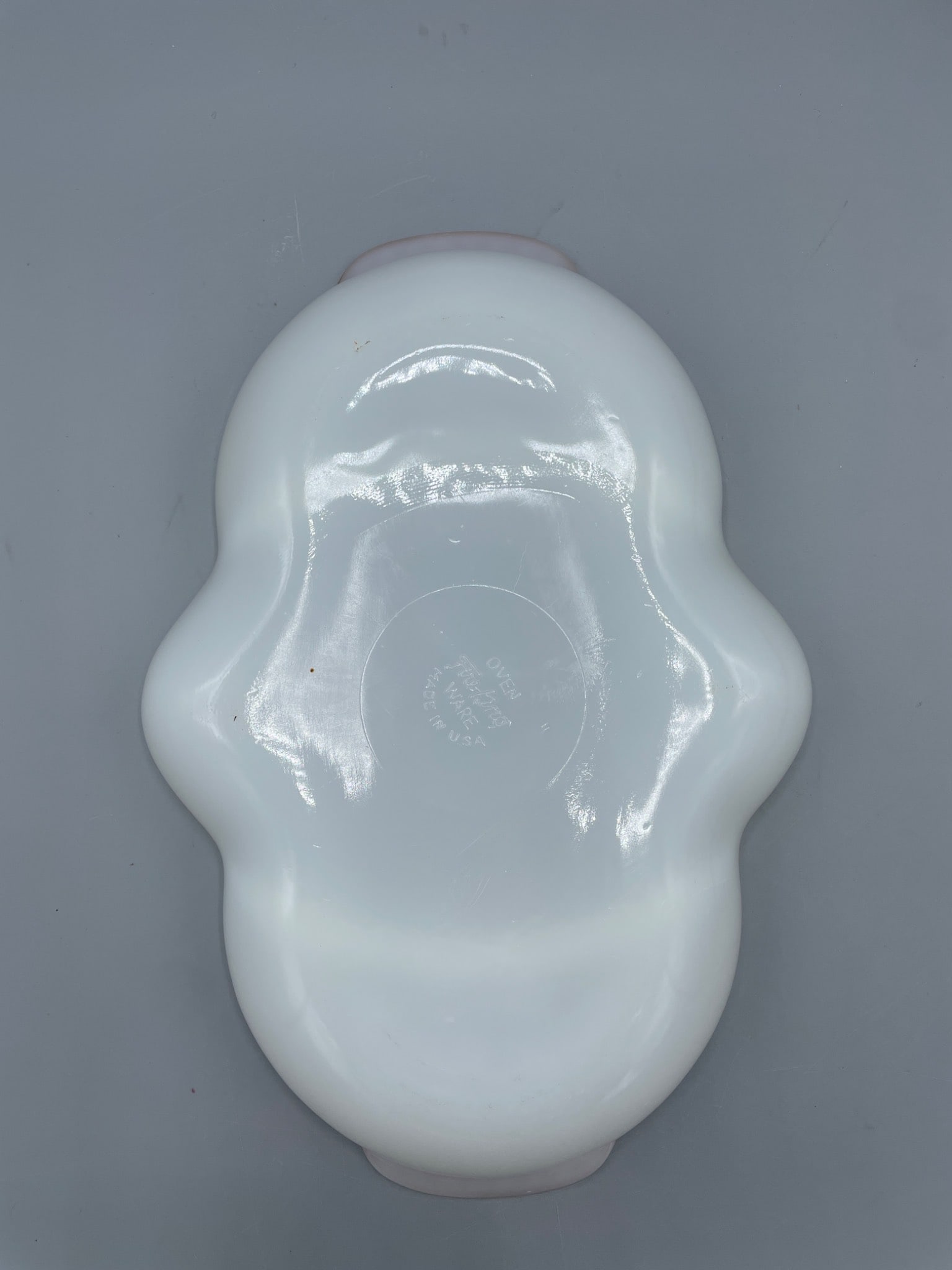 Fire-King Divided Milk Glass Dish with Gold Trim - 4