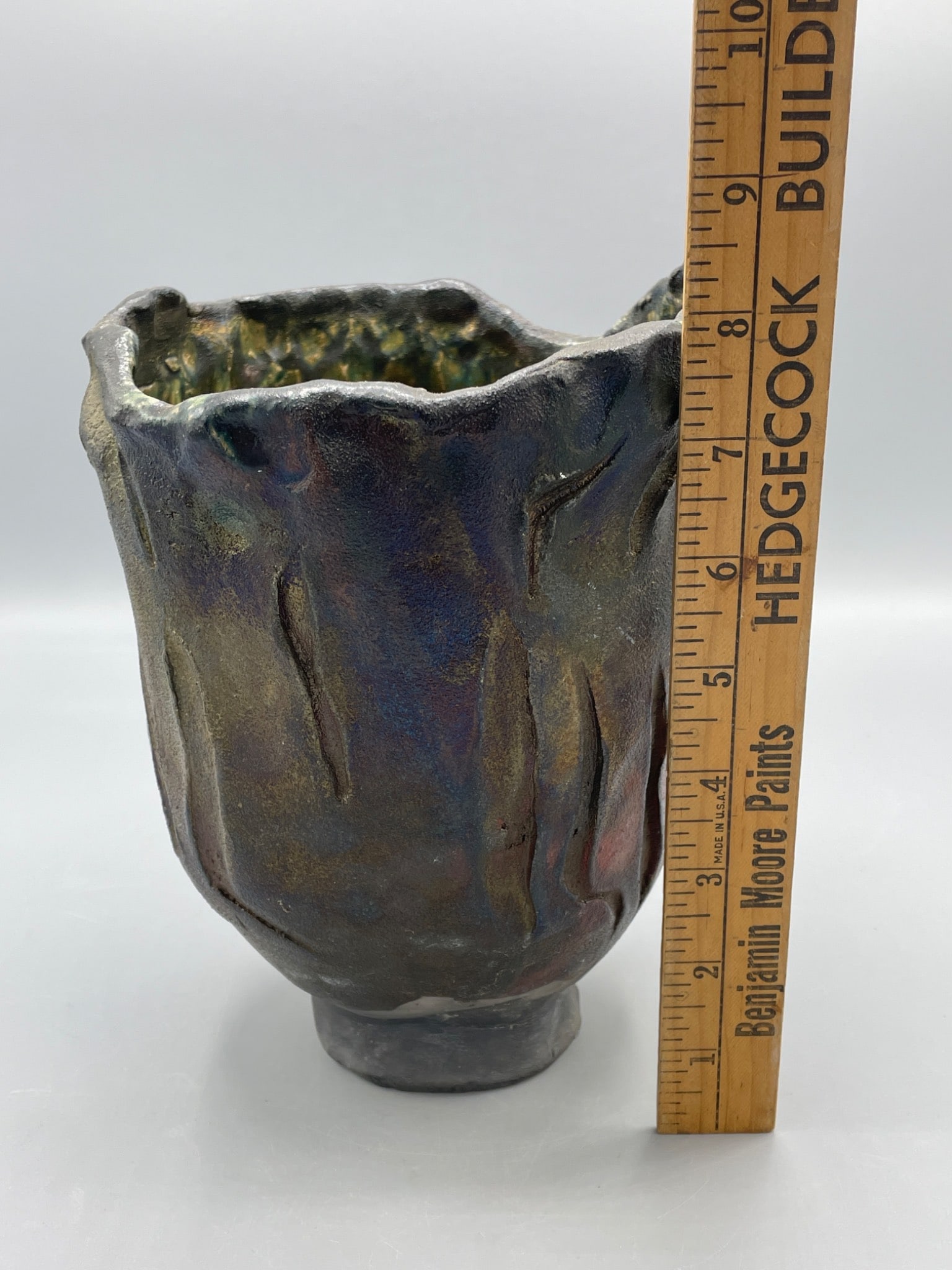 Handcrafted Ceramic Vessel with Iridescent Glaze - 5