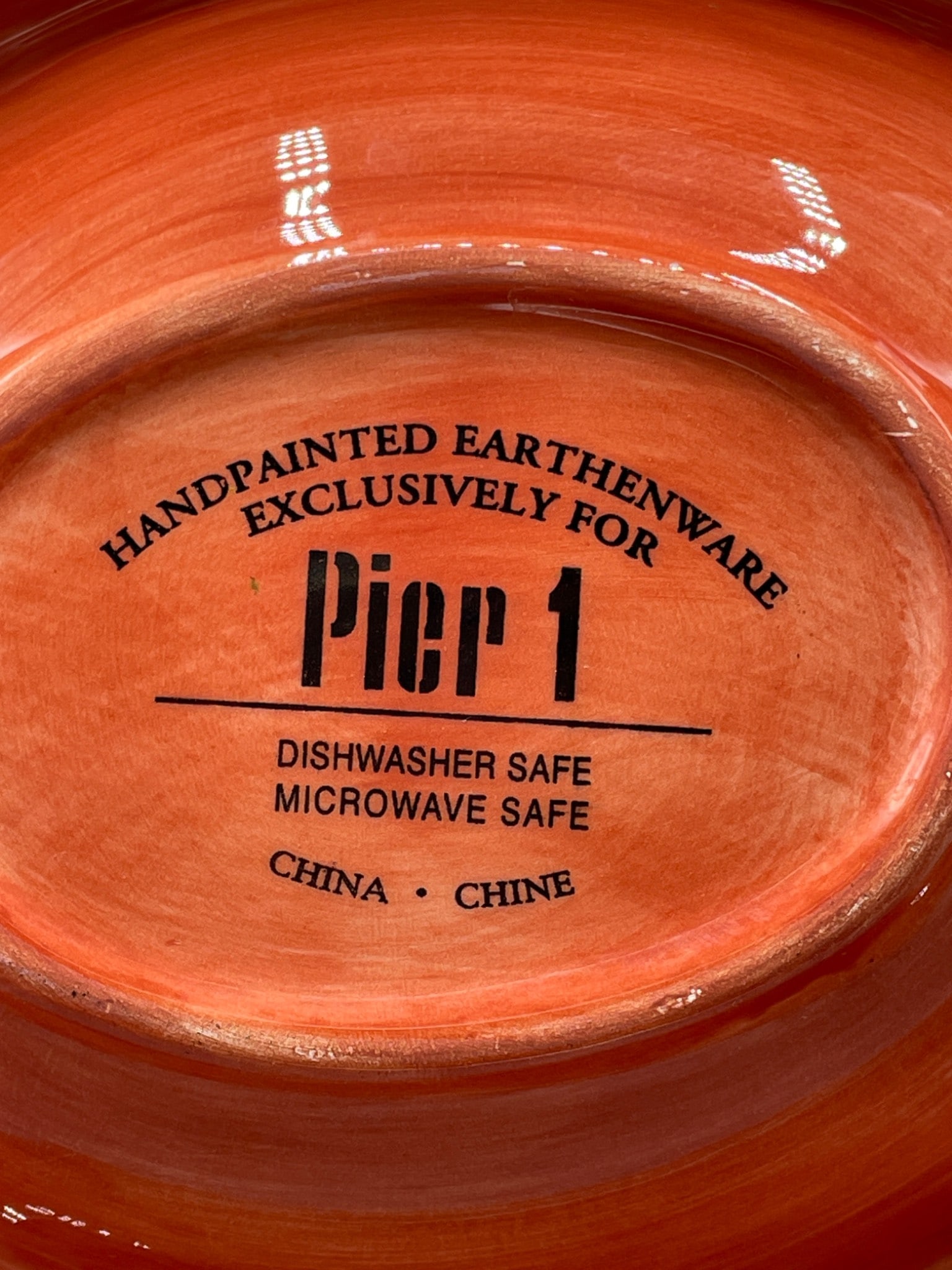 Handpainted Earthenware Divided Serving Platter by Pier 1, 14 in. - 4
