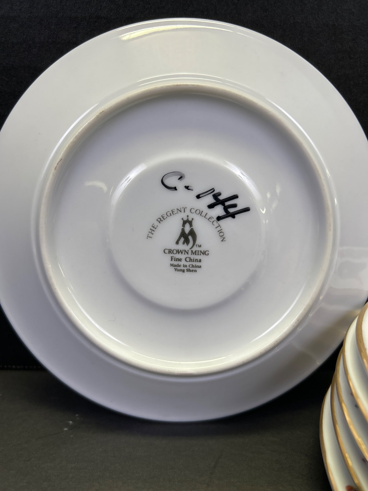6 Crown Ming Fine China Saucers from the Regent Collection (5.5 Inches) - 3