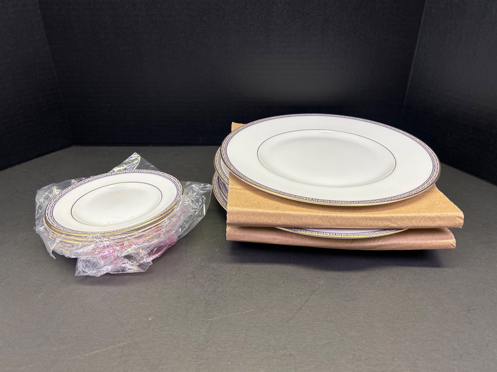 Wedgwood Greek Key Pattern China Plates Set (1 of 4)