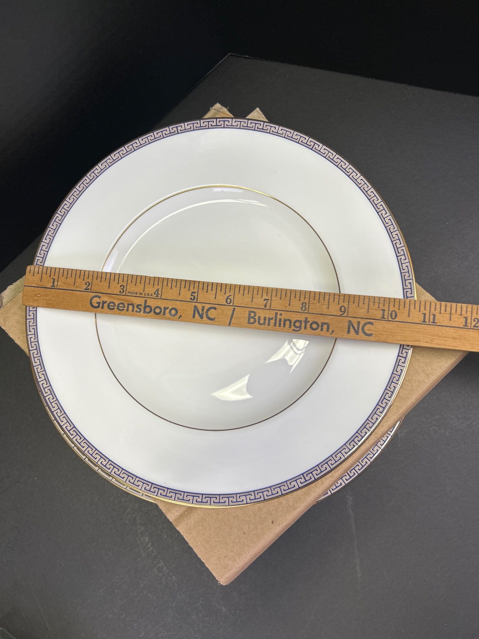 Wedgwood Greek Key Pattern China Plates Set - 4