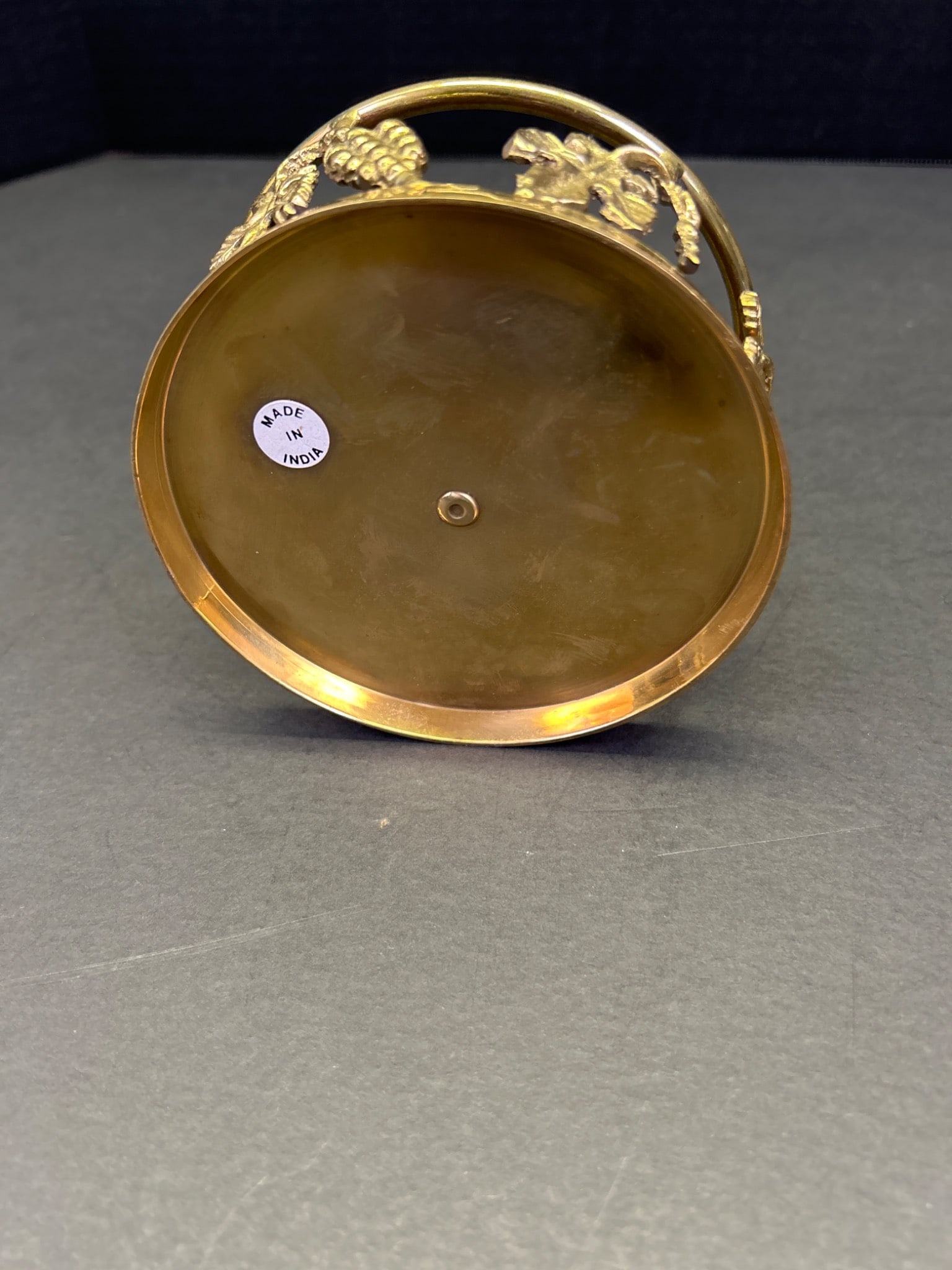 Brass Container With Grape Motif and Finial Lid - 4