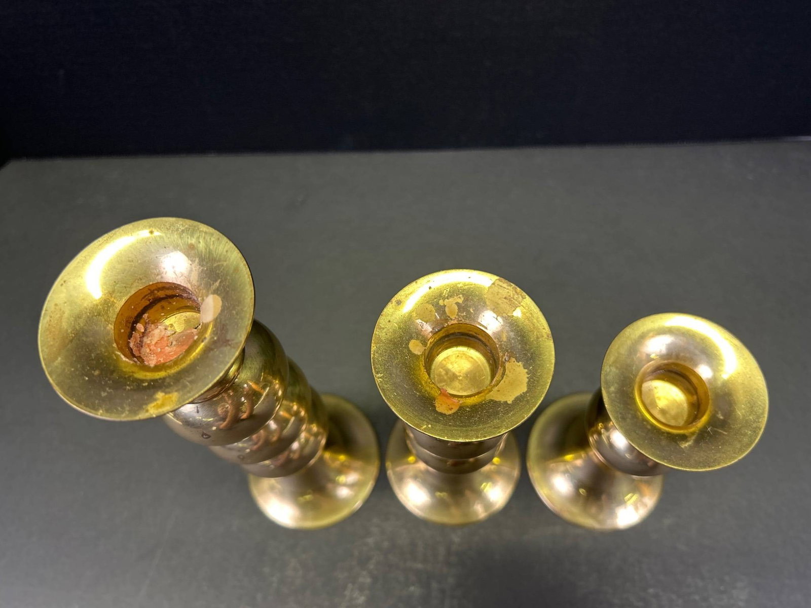 Three Brass Candlesticks by Virginia Metalcrafters - 2