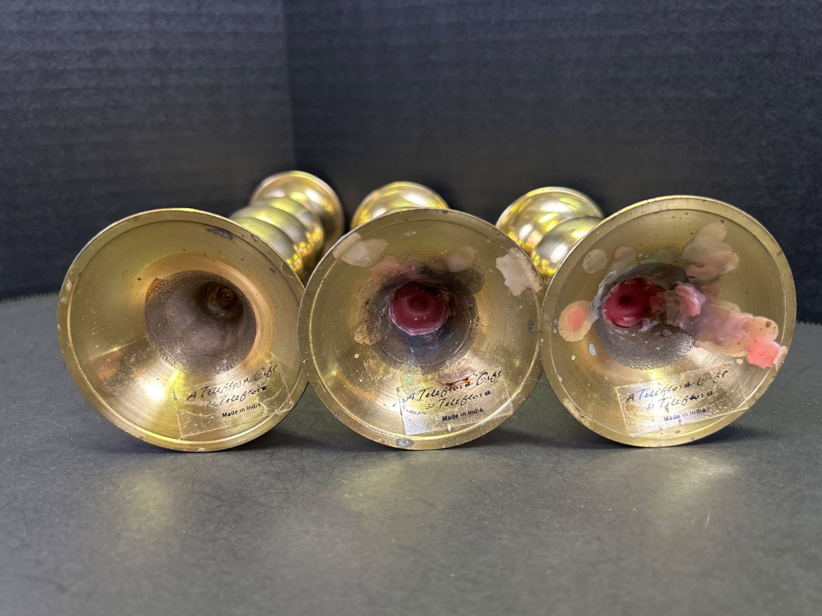 Three Brass Candlesticks by Virginia Metalcrafters - 3