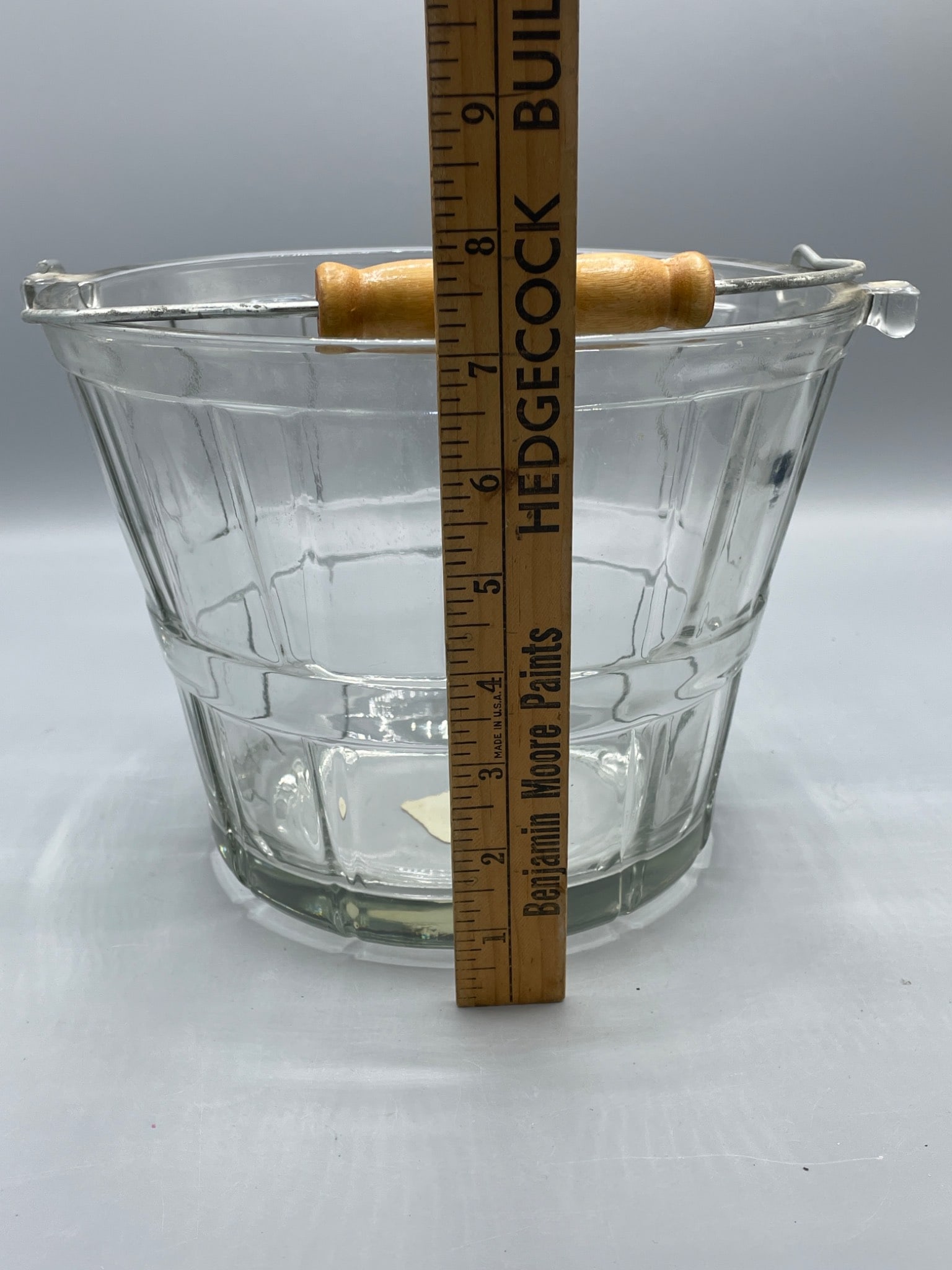 Glass Bucket with Handle and Wood Grip - 4