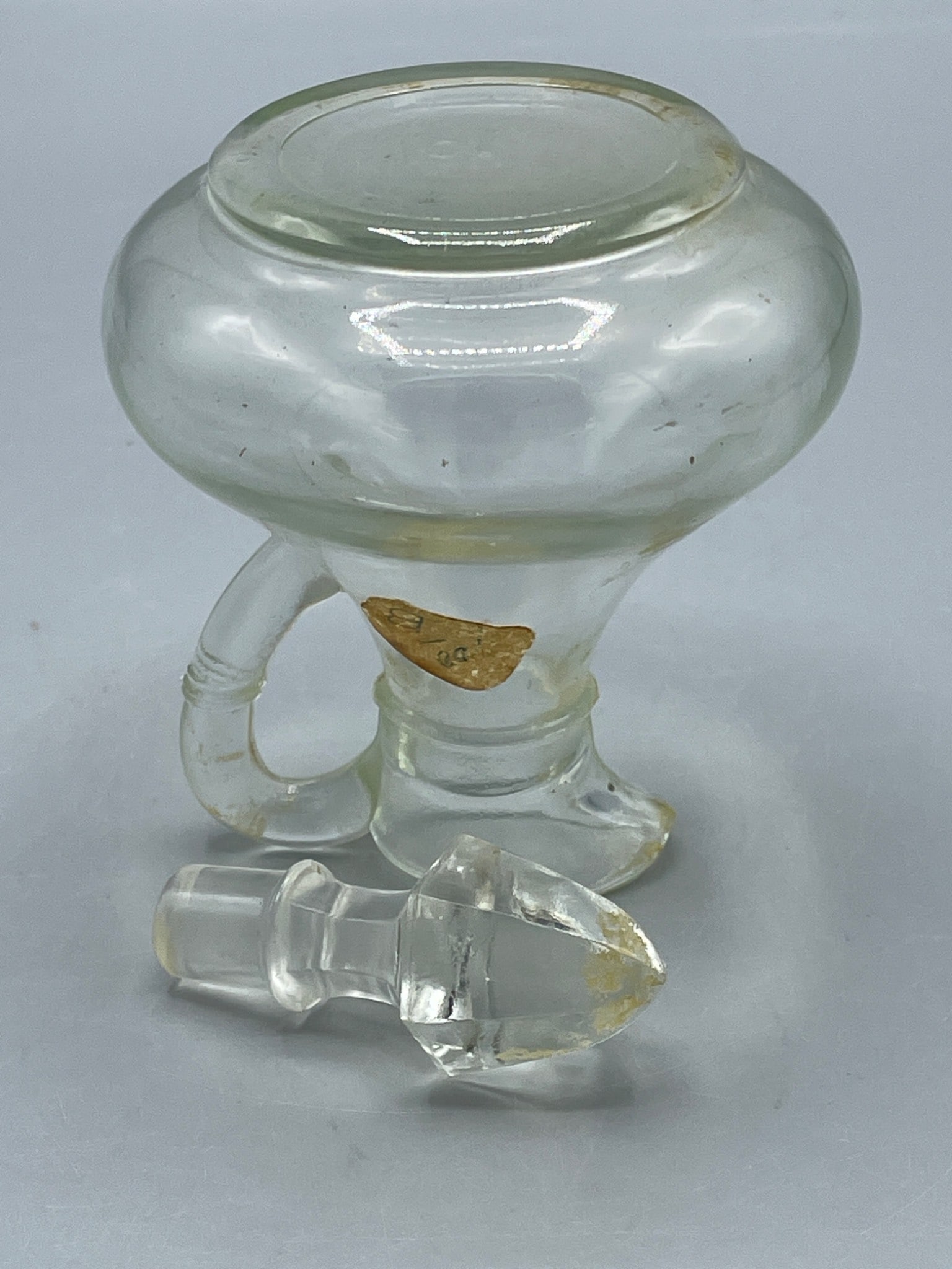 Small Clear Glass Decanter with Handle and Stopper - 4