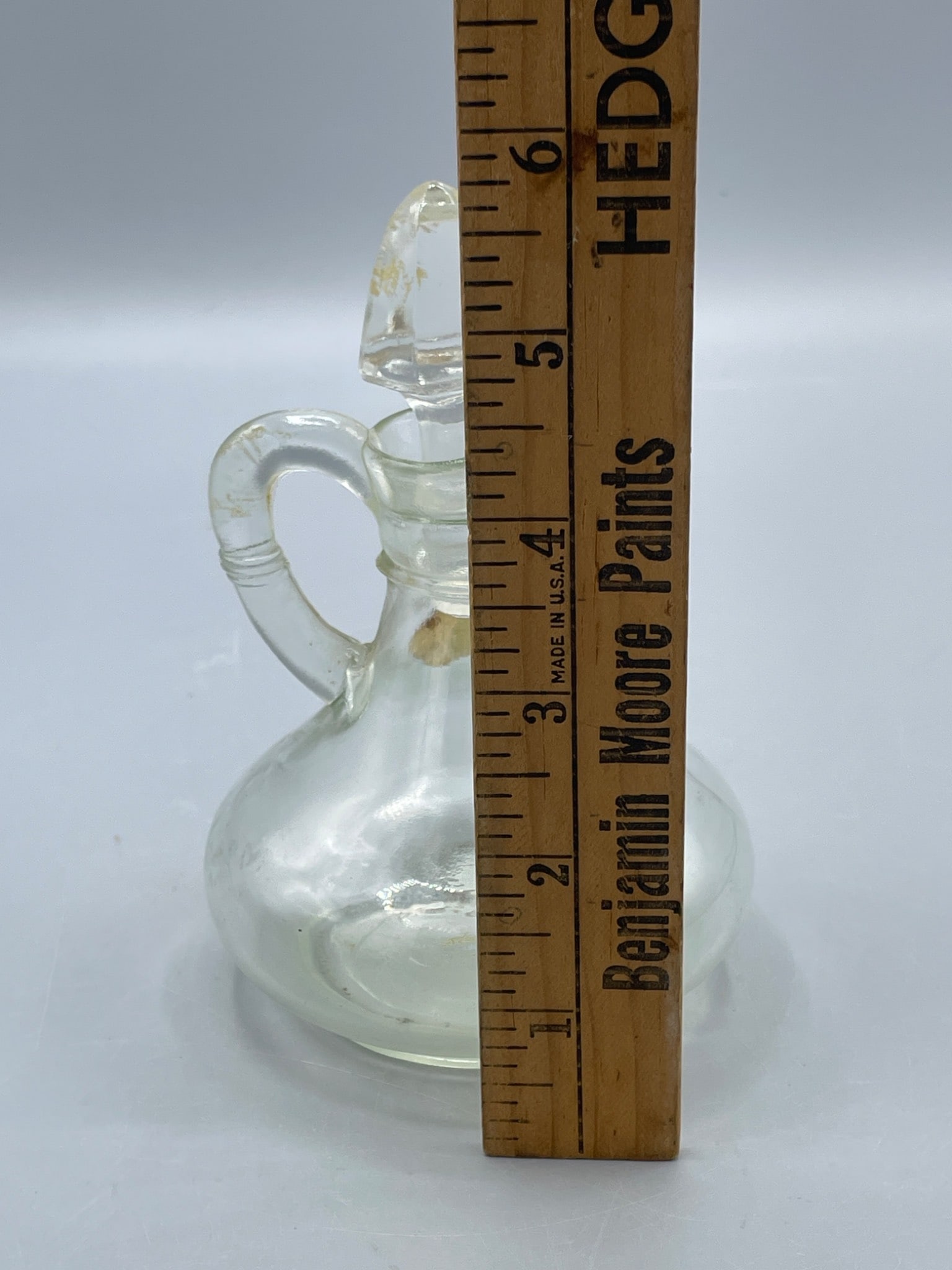 Small Clear Glass Decanter with Handle and Stopper - 5