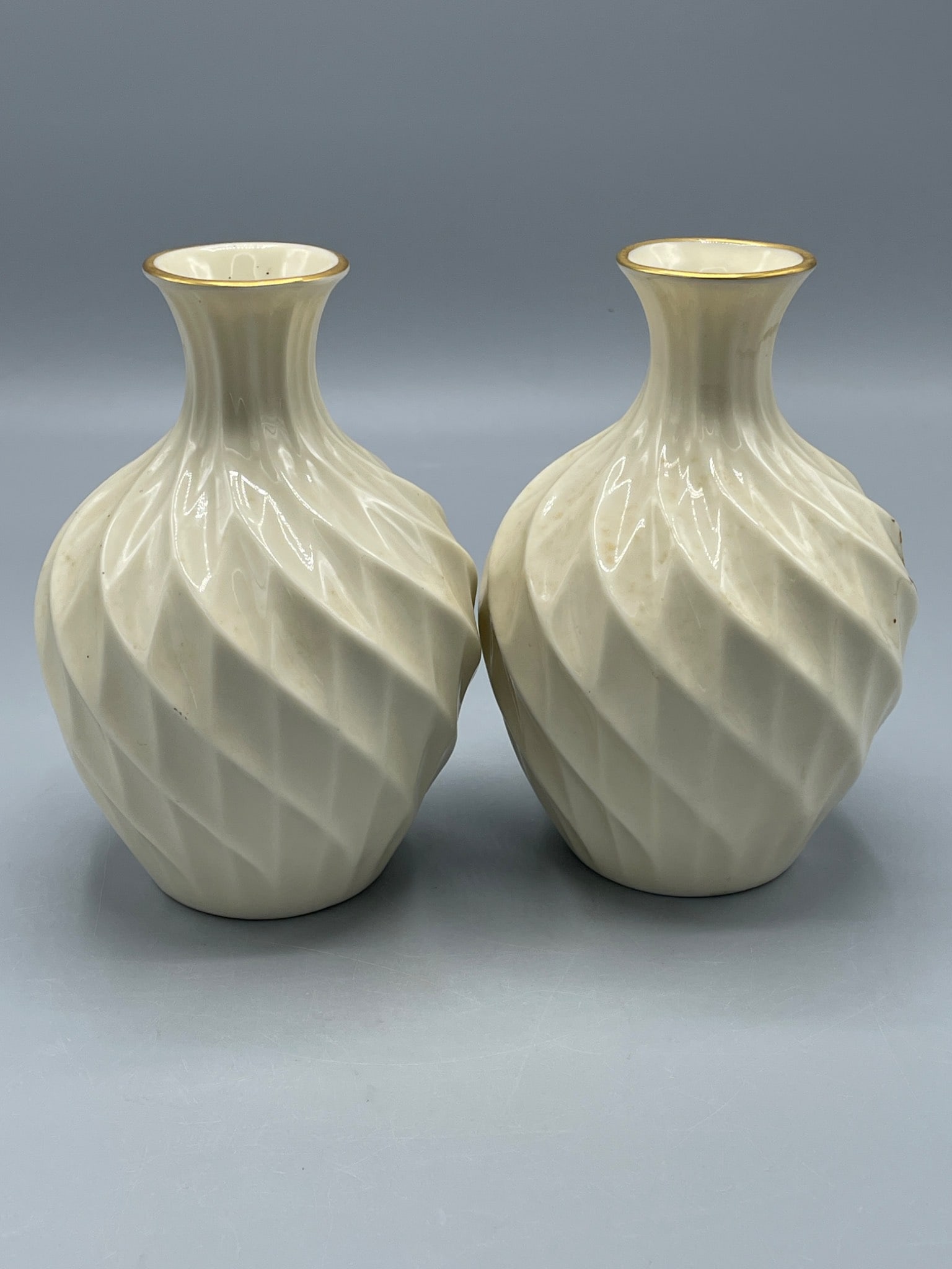 Lenox Swirl Bud Vases with 24K Gold Decoration - 2